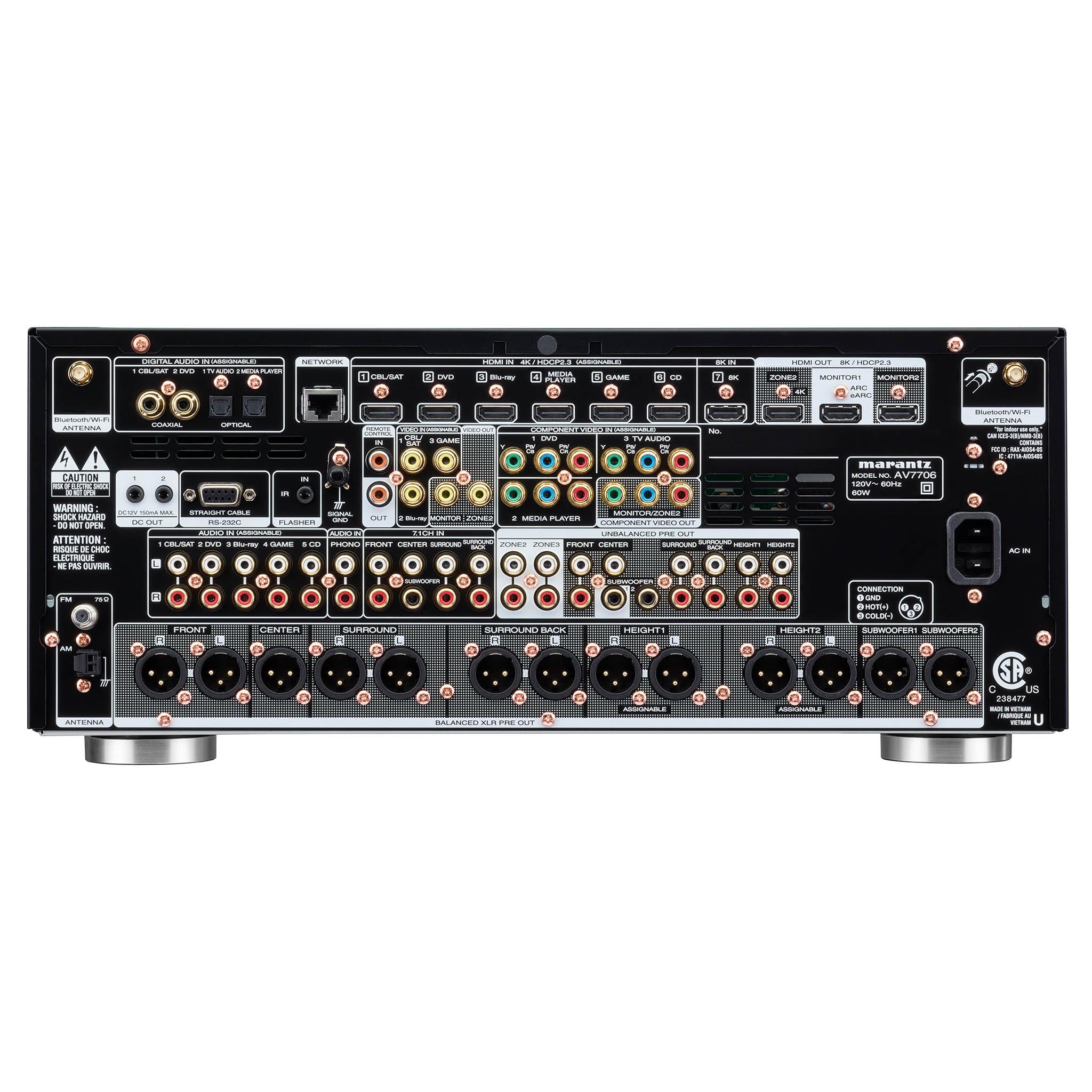 Marantz AV7706 11.2 Channel 8K Ultra HD AV Preamplifier Processor - Home Theater Surround Sound System for Movies & Music