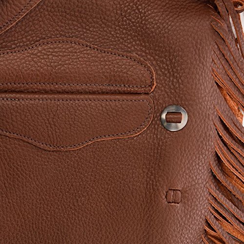 NRS Ranch Hand Top Grain Leather Chaps for Cowboy Work & Horse Riding – Durable & Comfortable for Ranch, Rodeo & Outdoor Activities
