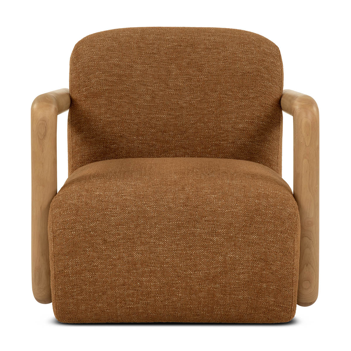 Hubert Textured Fabric Armchair - Modern Accent Chair for Living Room, Bedroom & Office - Comfortable Upholstered Lounge Chair with Sturdy Wooden Legs