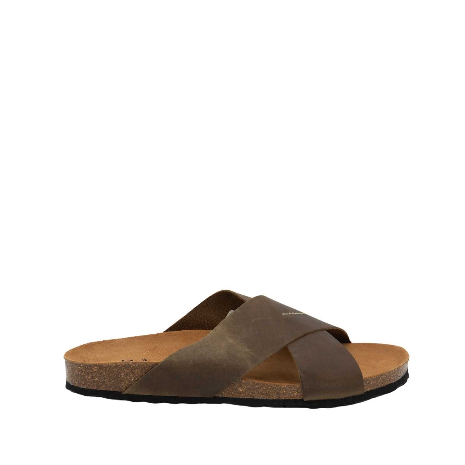 Men's Plain Leather Open Toe Slippers - Comfortable & Breathable House Shoes for Indoor/Outdoor Wear - Perfect for Relaxing at Home, Lounging or Quick Errands