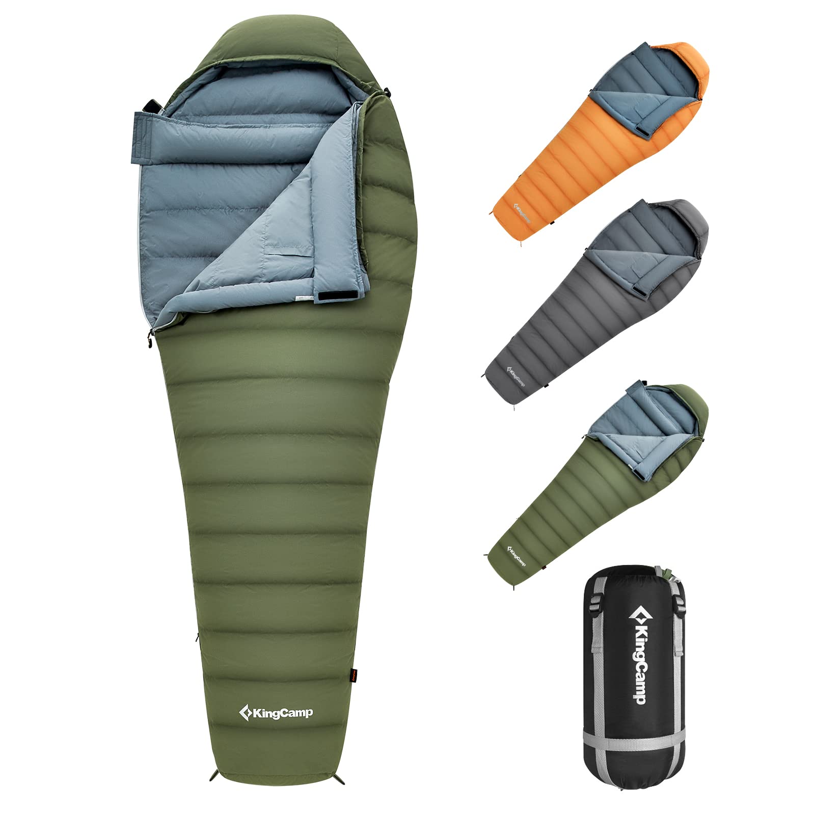 KingCamp Ultralight 3-Season Mummy Down Sleeping Bag for Adults - Compact & Durable Backpacking Sleeping Bag for Hiking, Camping, Backcountry Adventures - Perfect for Outdoor Enthusiasts & Travelers
