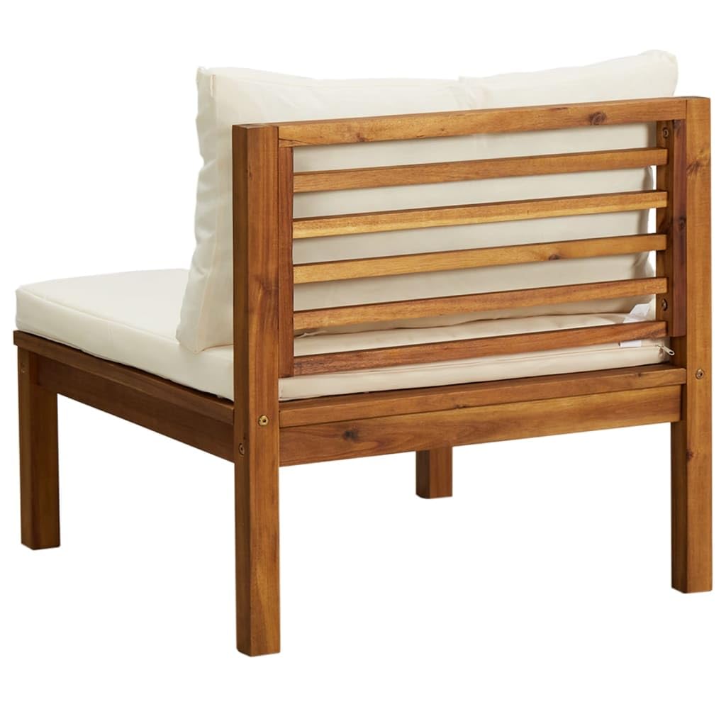 vidaXL 2-Piece Patio Sofa Set with Cushions & Tea Table - Modular Sectional Outdoor Furniture for Garden, Rustic Solid Acacia Wood - Perfect for Backyard Relaxation & Outdoor Entertaining