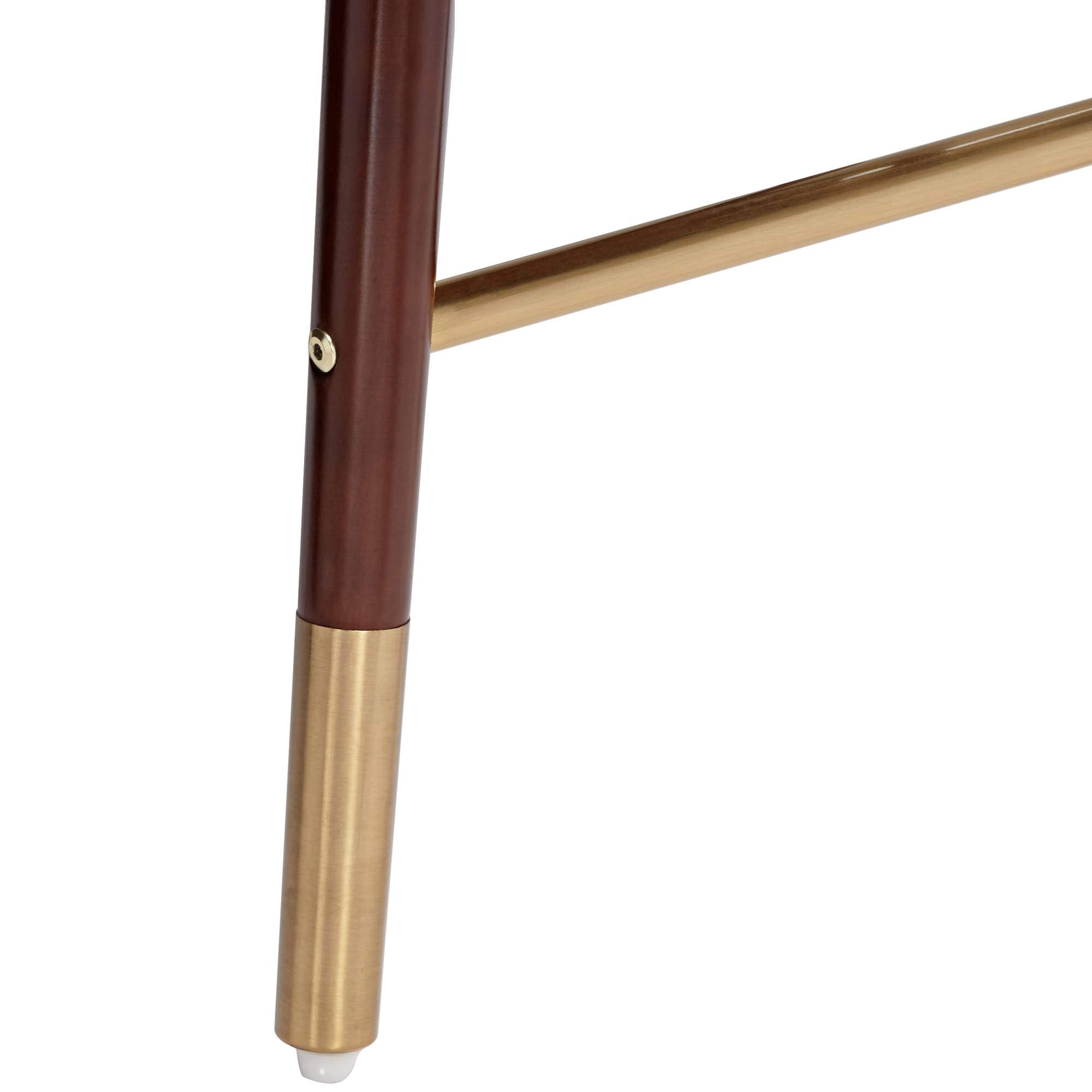 Studio 55D Parker Walnut Wood & Gold Metal Bar Stool - 25.5
