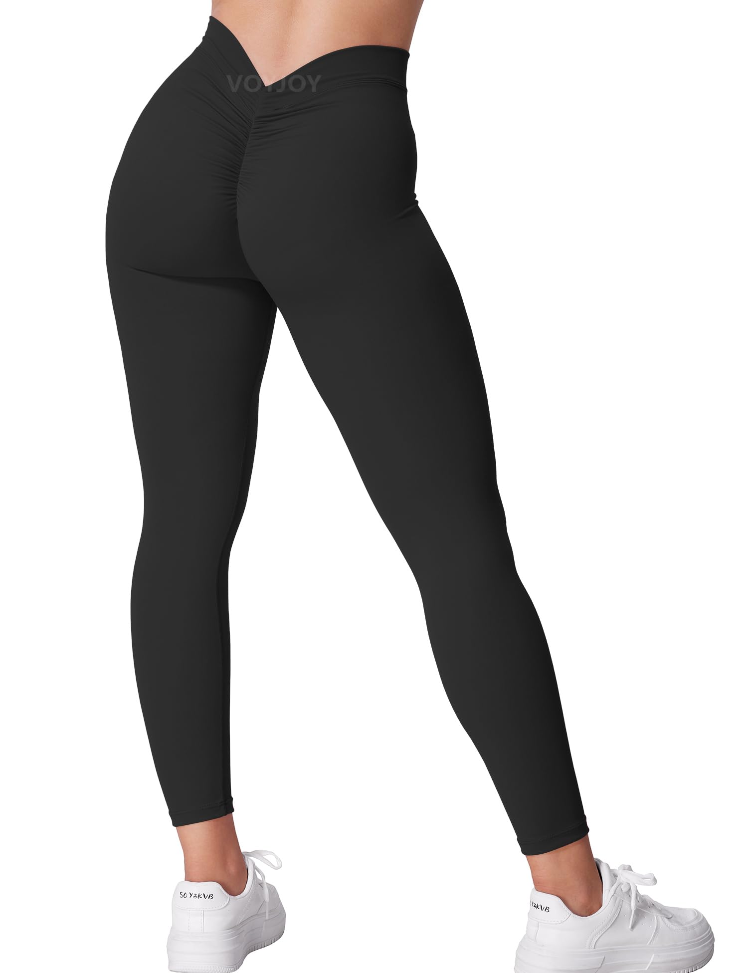 VOYJOY V Back Scrunch Butt Lifting Leggings - High Waisted Workout Tights for Women, Yoga, Gym & Running - Squat Proof & Comfortable for Fitness & Daily Wear