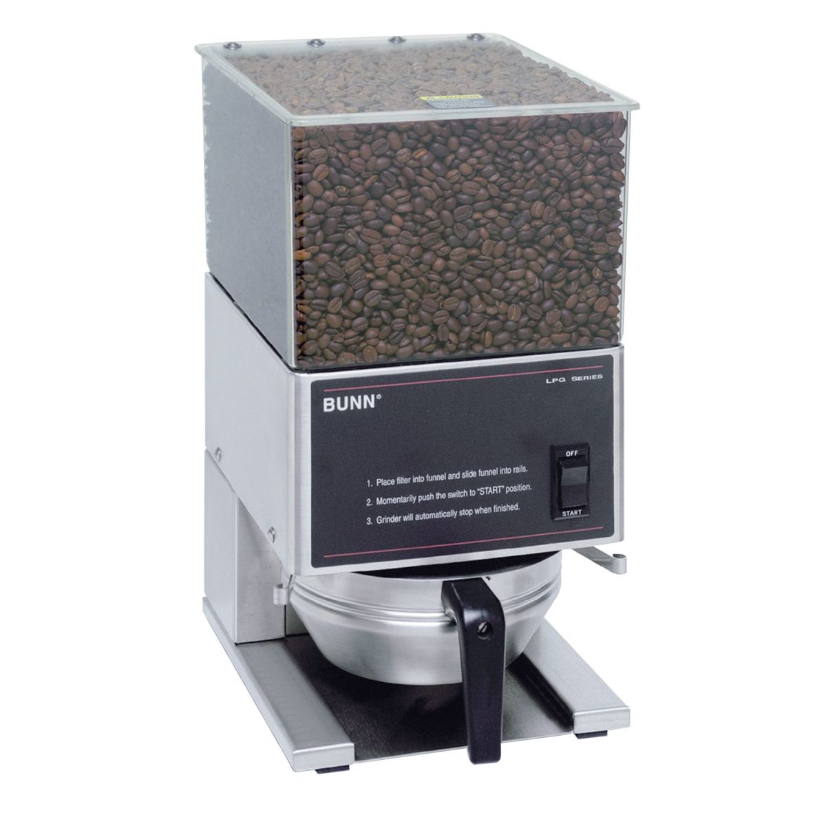 BUNN LPG Low Profile Portion Control Commercial Coffee Grinder with 1 Hopper - Perfect for Cafes, Restaurants & Offices - Model 20580.0001