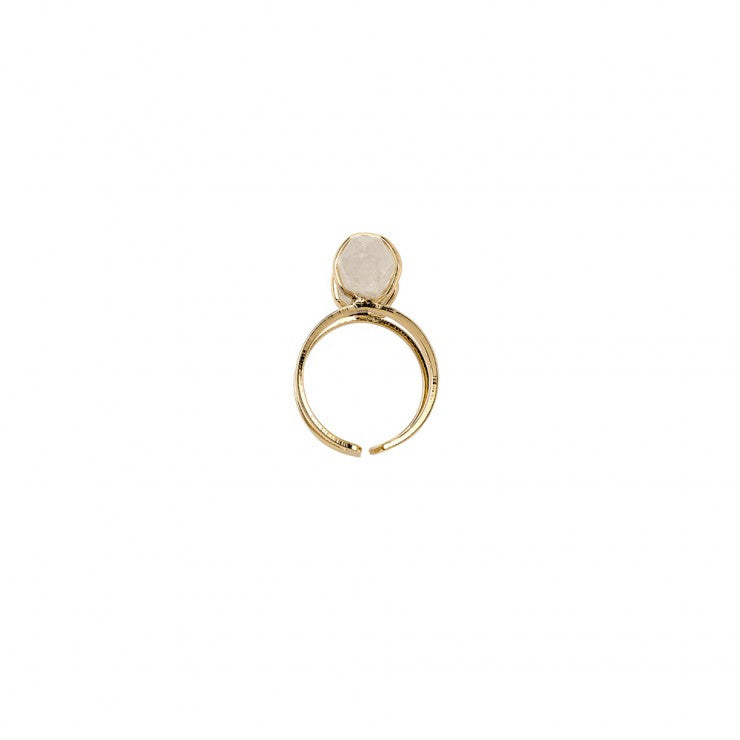 Dawns Exhale Ring - Genuine Clear Quartz Crystal Jewelry for Women | Healing, Meditation & Spiritual Energy | Perfect for Yoga, Reiki & Everyday Wear