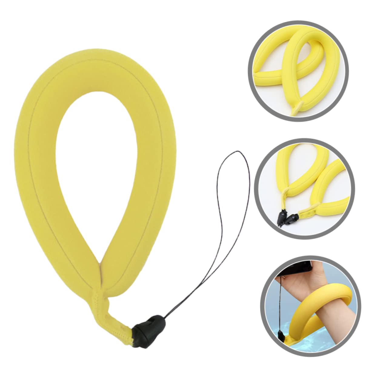 **KONTONTY Multi-Function Camera Float Wrist Strap - Waterproof & Durable for DSLR, Mirrorless, Action Cameras - Perfect for Swimming, Kayaking, Beach & Outdoor Photography (Yellow)**