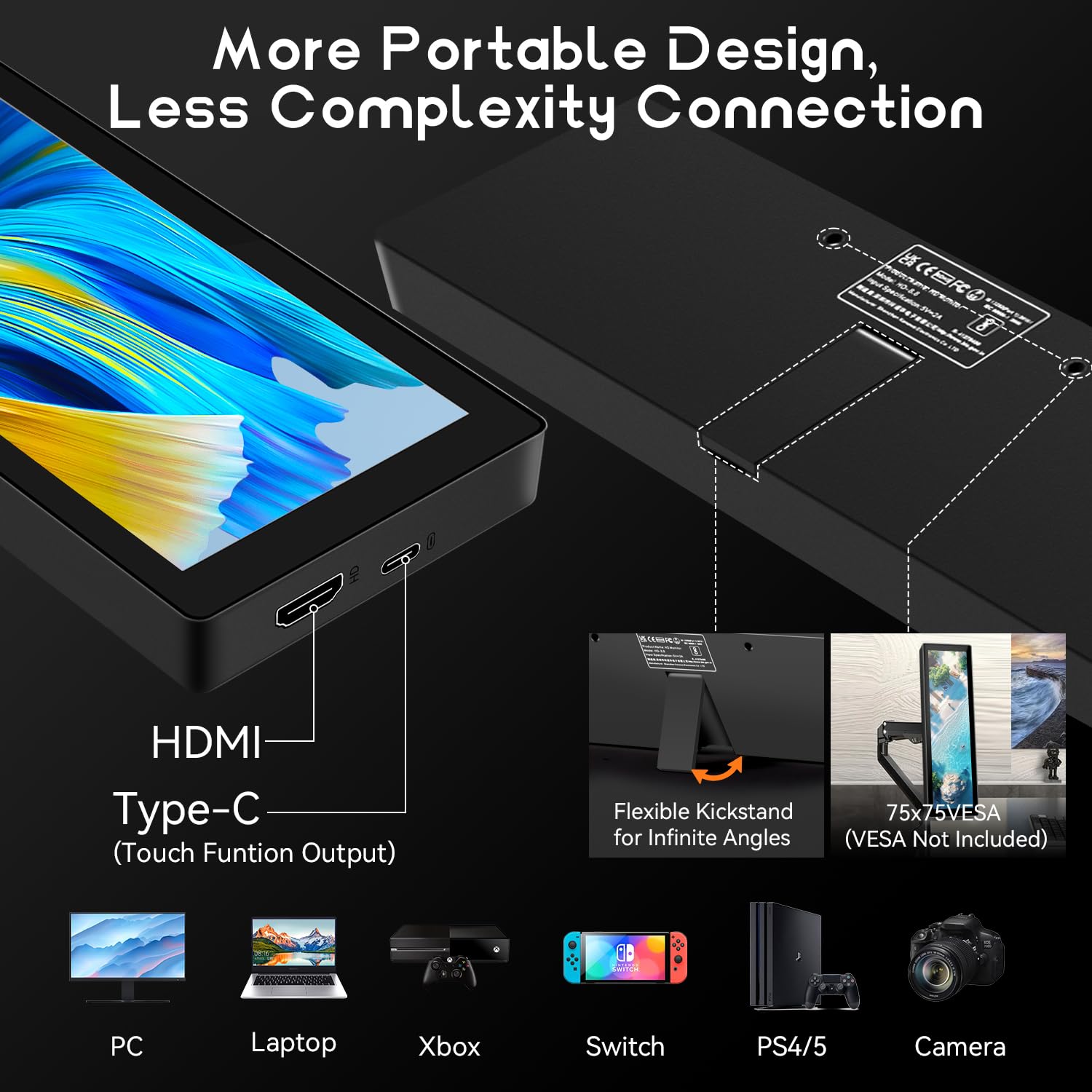 8.8 Inch IPS USB Touchscreen Monitor - AIDA64 PC Temperature & RAM Data Display, ARGB Sensor Panel for Raspberry Pi, Computer Case & Gaming PC Setup | Perfect for System Monitoring, Smart Home Control & DIY Projects