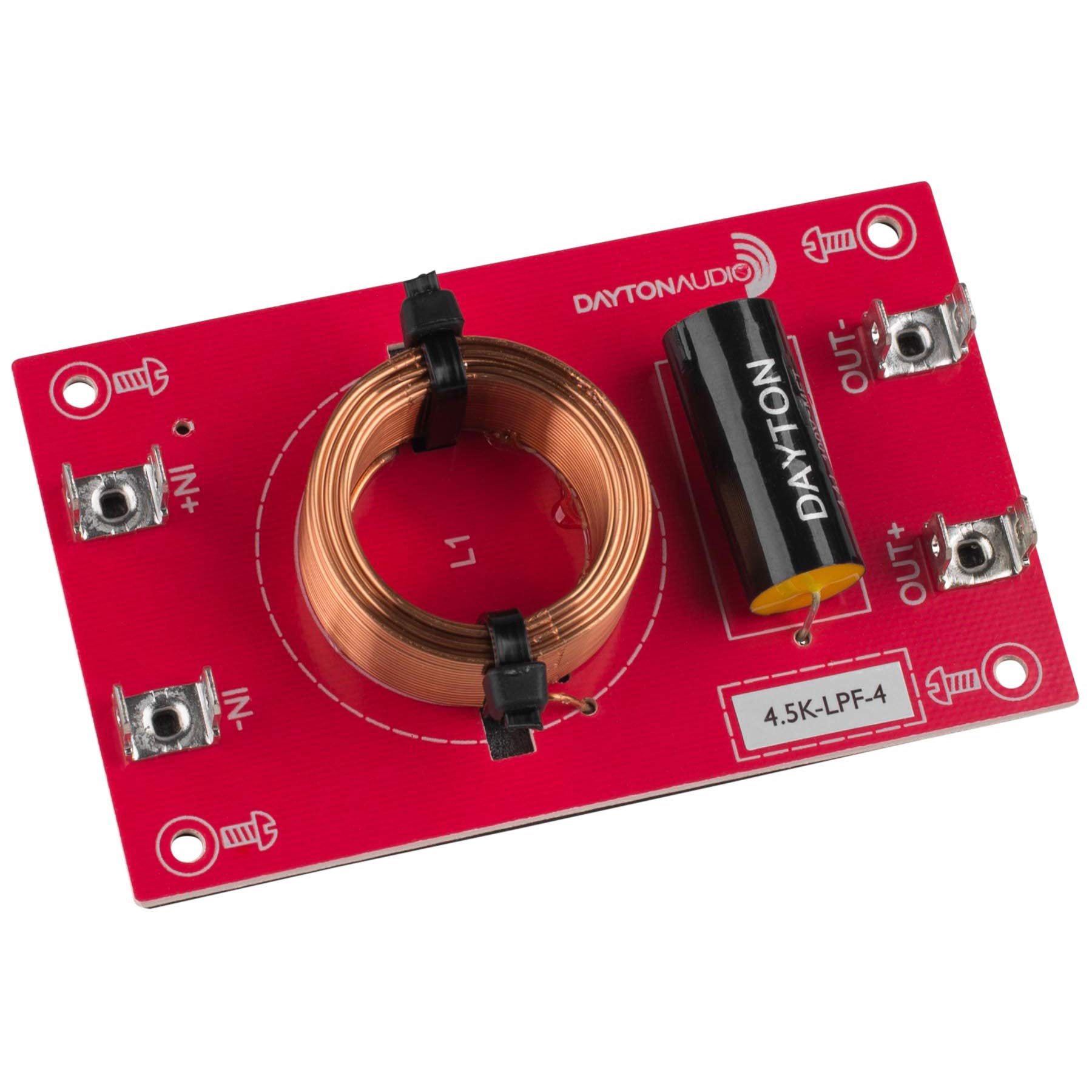 Dayton Audio 4.5k-LPF-4 Low Pass Speaker Crossover 4,500 Hz 12 dB/Octave - High Performance Audio Filter for Home Theater & Car Audio Systems
