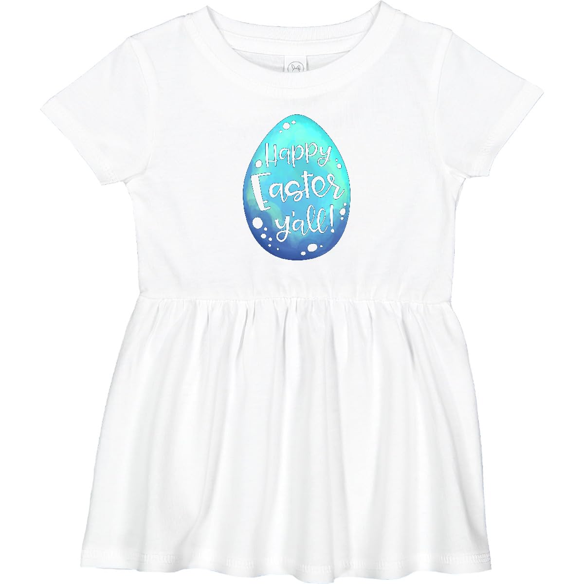 Inktastic Happy Easter Y'all Blue Easter Egg Baby Dress - Cute Easter Outfit for Infants, Spring Photoshoot & Holiday Celebration