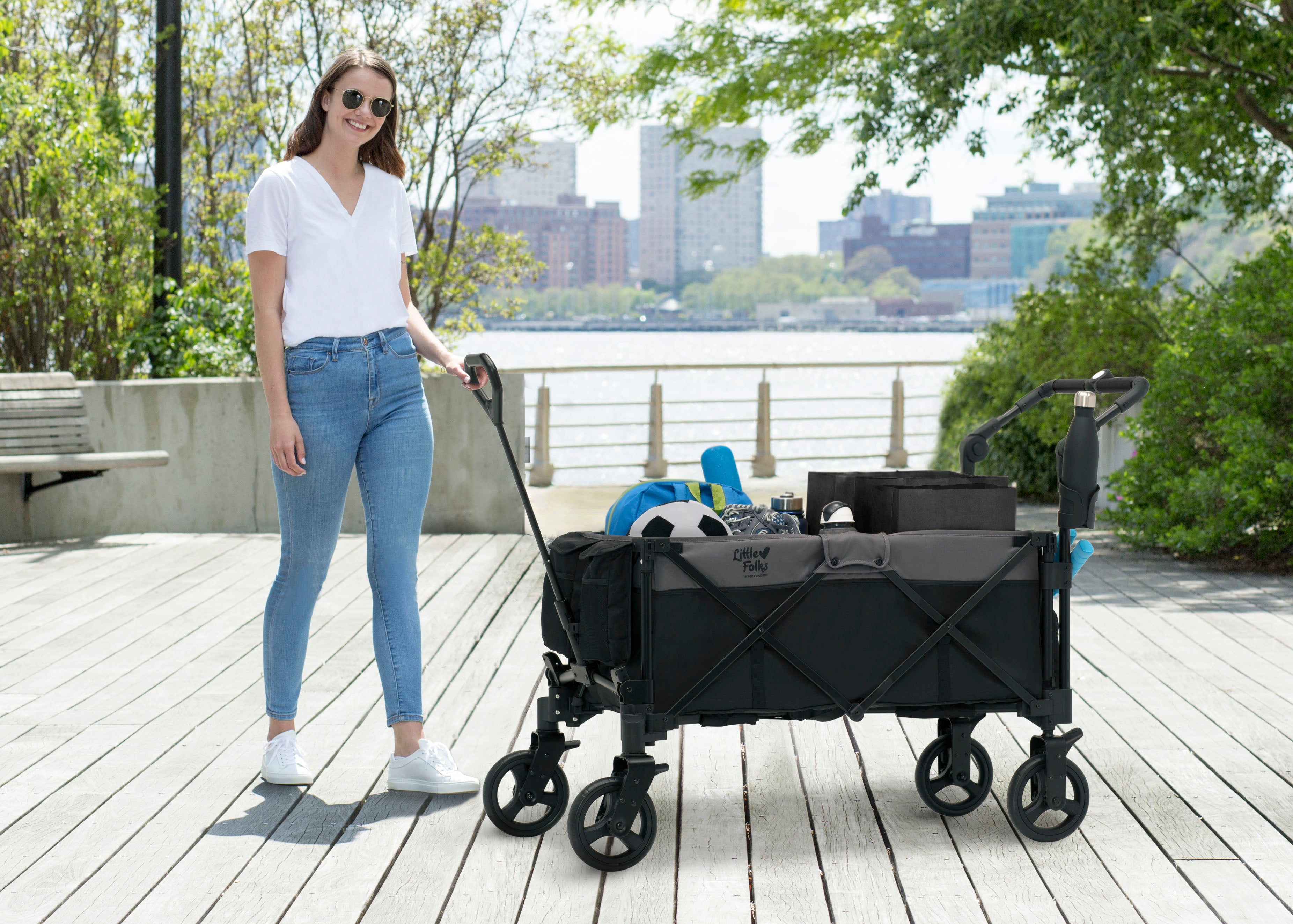City Wagon Cruiser - Premium Urban Stroller for Kids | Lightweight Foldable Baby Stroller with Adjustable Canopy | Perfect for Shopping, Travel & Daily Walks
