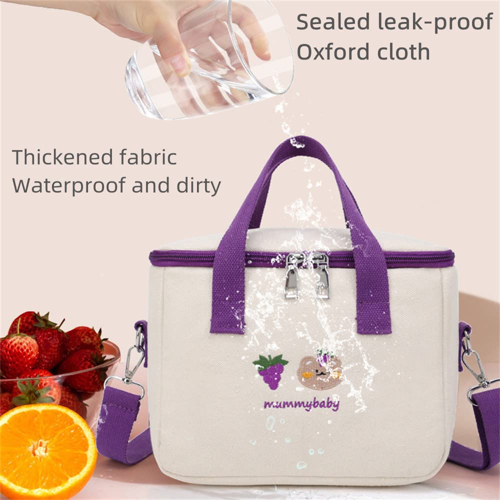 Stylish High Capacity Waterproof Lunch Box - Leakproof Insulated Lunch Bag for Work, School & Picnics | Cute Aesthetic Design for Women & Kids