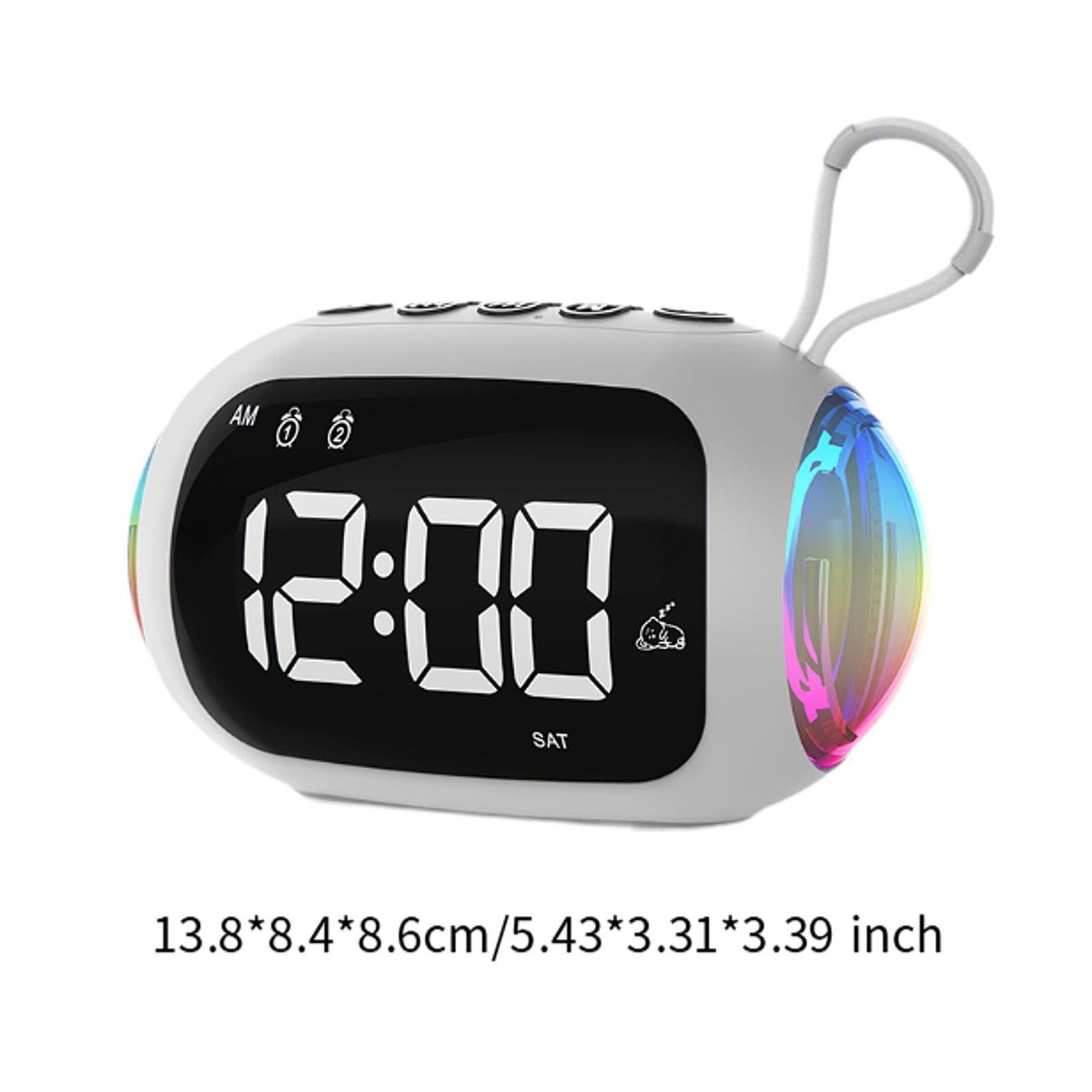 Fityle Digital Alarm Clock with LED Display, FM Radio & Speaker - White Nightstand Clock for Bedroom, Office, and Home Decor | Perfect for Nightstands, Desks, and Countertops