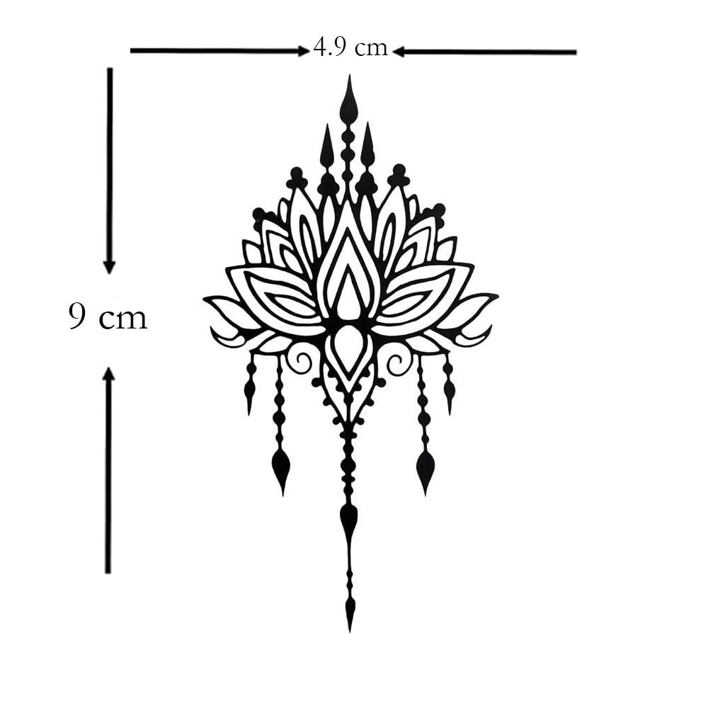 Comet Busters Black Henna Temporary Tattoo Stickers (BT011) - Natural Body Art for Parties, Festivals & Self Expression