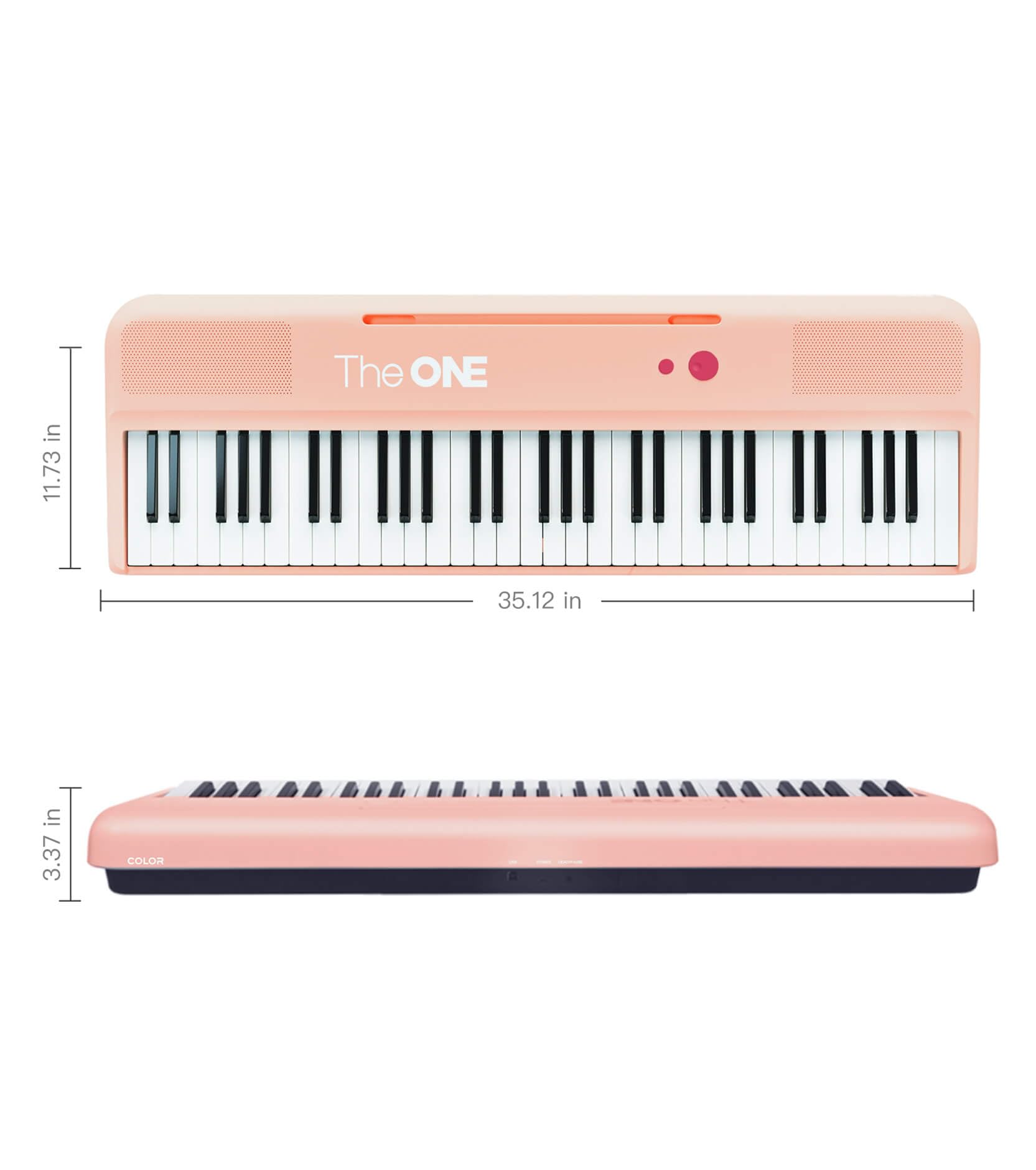 The ONE Smart Keyboard COLOR 61-Key Lighted Digital Piano with 256 Tones & 64 Polyphony - Beginner Piano Keyboard with Built-in LED Lights, Free Apps & Stand (Pink) - Perfect for Home Learning, Music Practice & Gift Giving