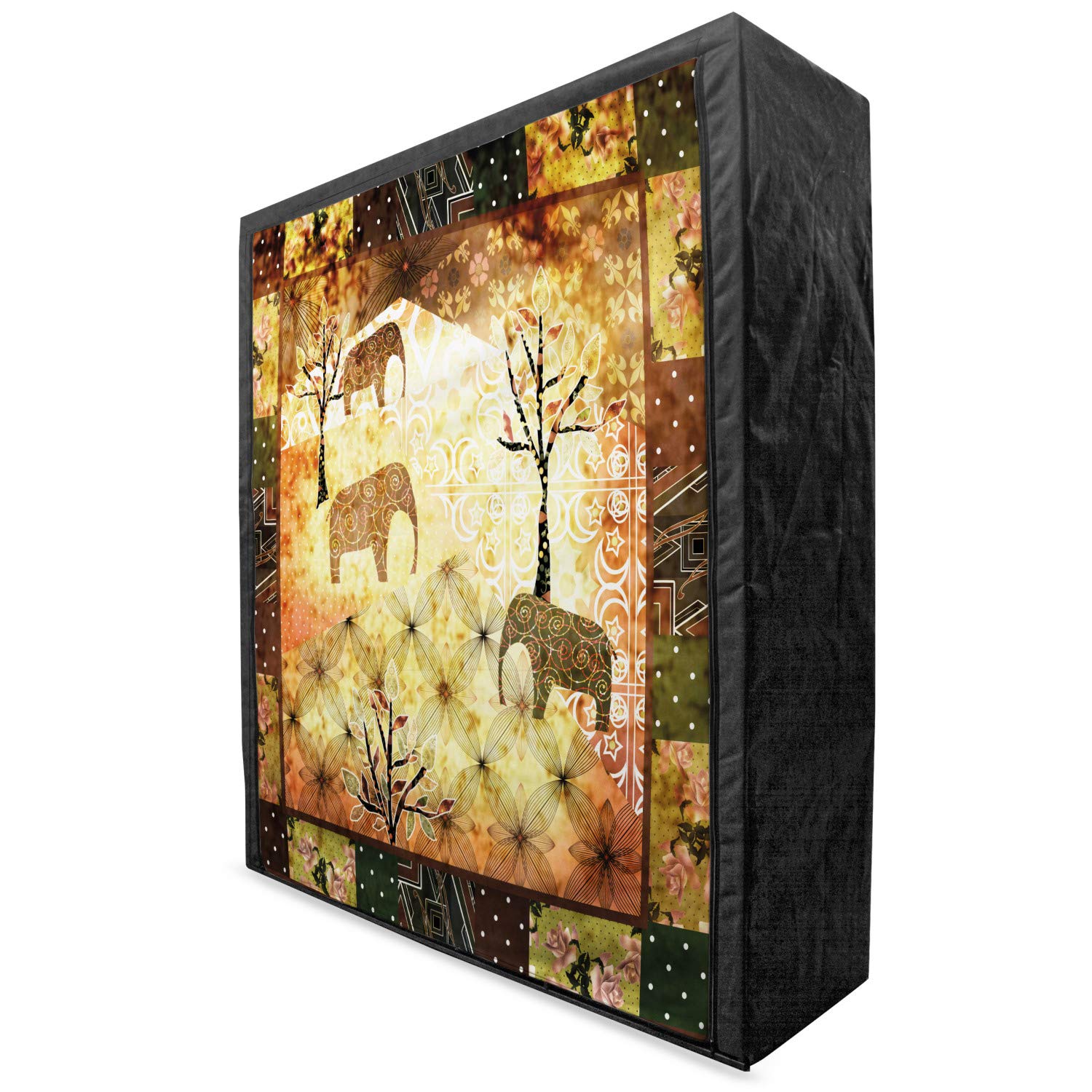 Ambesonne African Portable Fabric Wardrobe with Patchwork Vintage Print - 59