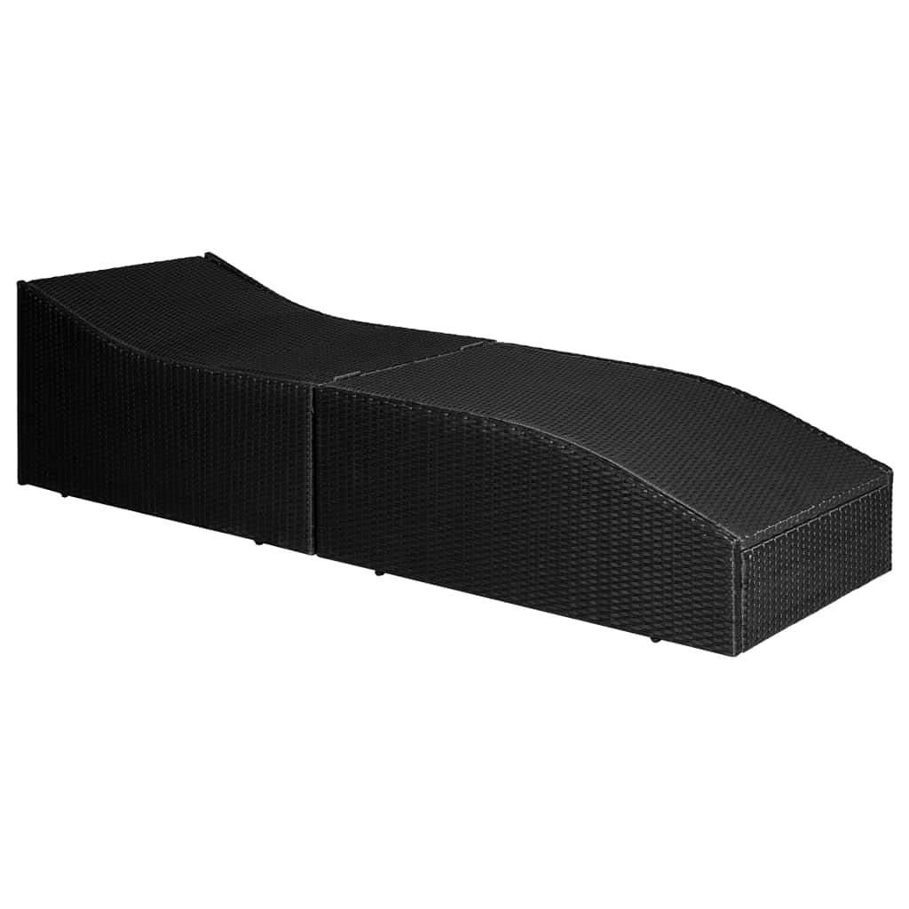 Premium Outdoor Sun Lounger with Cushion - Black Poly Rattan Chaise Lounge for Patio, Lawn, Garden, Beach & Poolside Relaxation | Perfect for Sunbathing, Backyard Lounging & Vacation Getaways