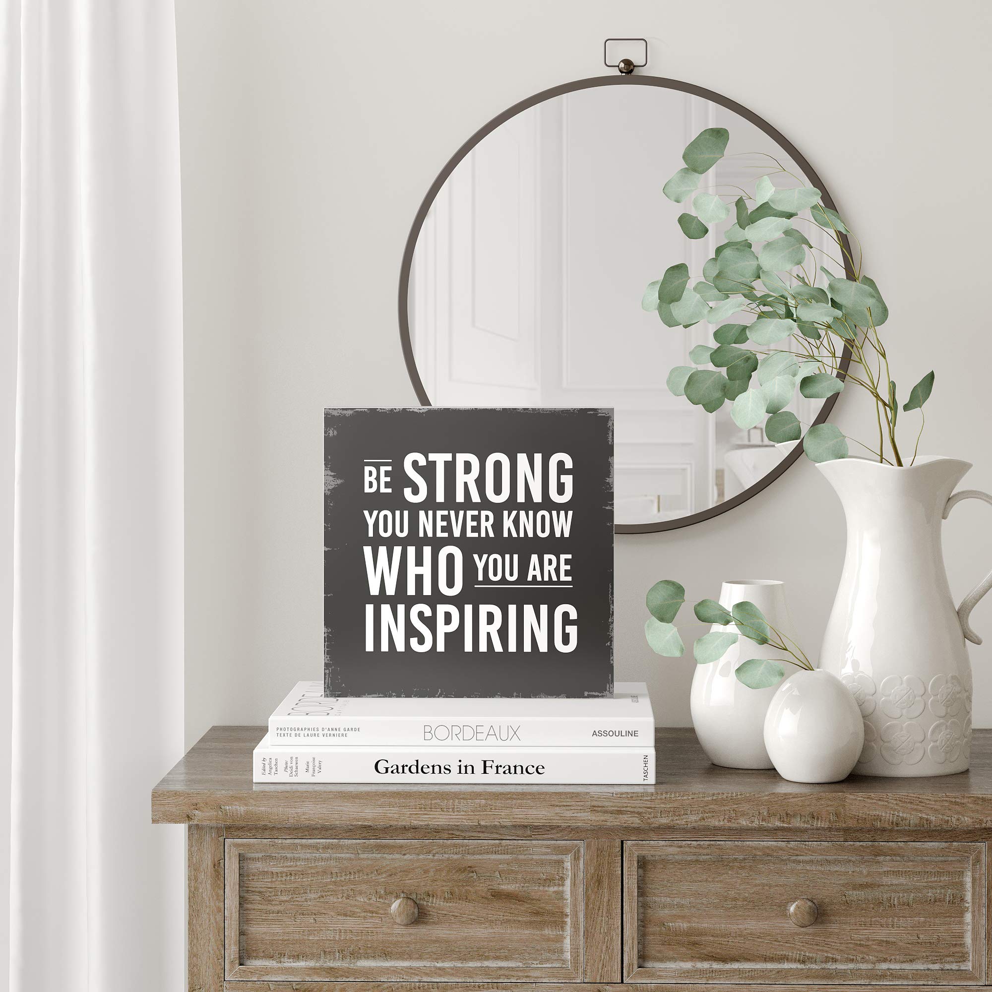 Barnyard Designs Wooden Box Sign - Motivational Office & Home Decor for Women - Inspirational Desk Decor, Bathroom Shelf Decoration - Perfect for Office, Bedroom, or Gift Giving