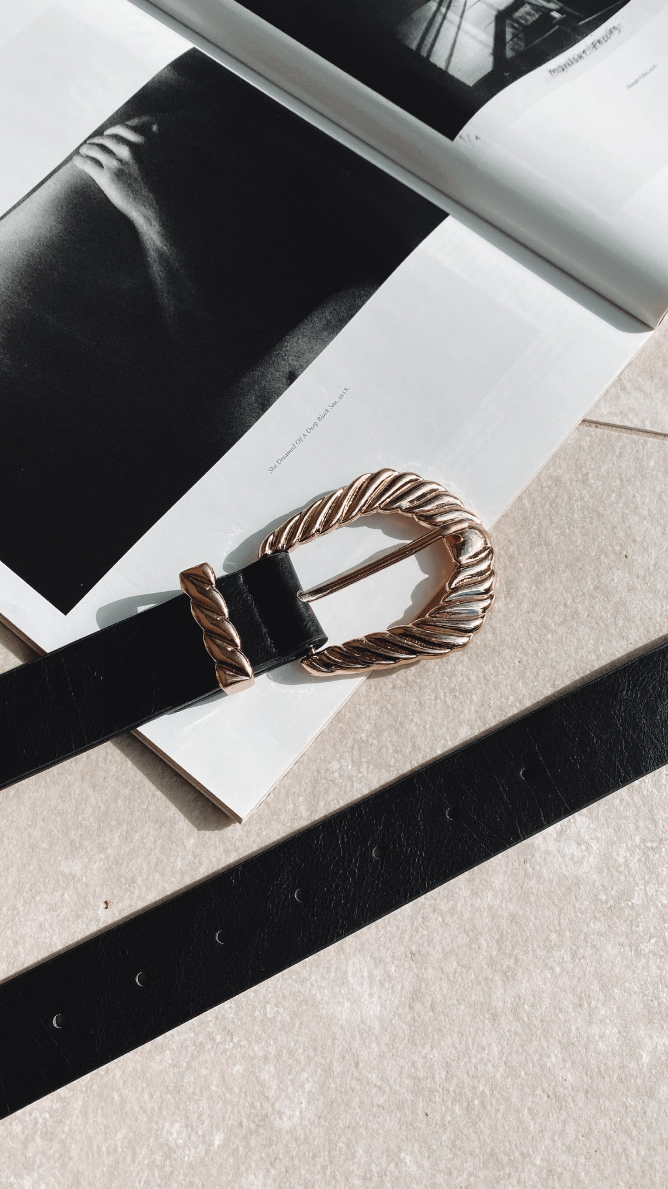 Amelie Twist Buckle Belt for Women - Stylish Black & Gold Waist Belt | Perfect for Jeans, Dresses & Fashion Accessories