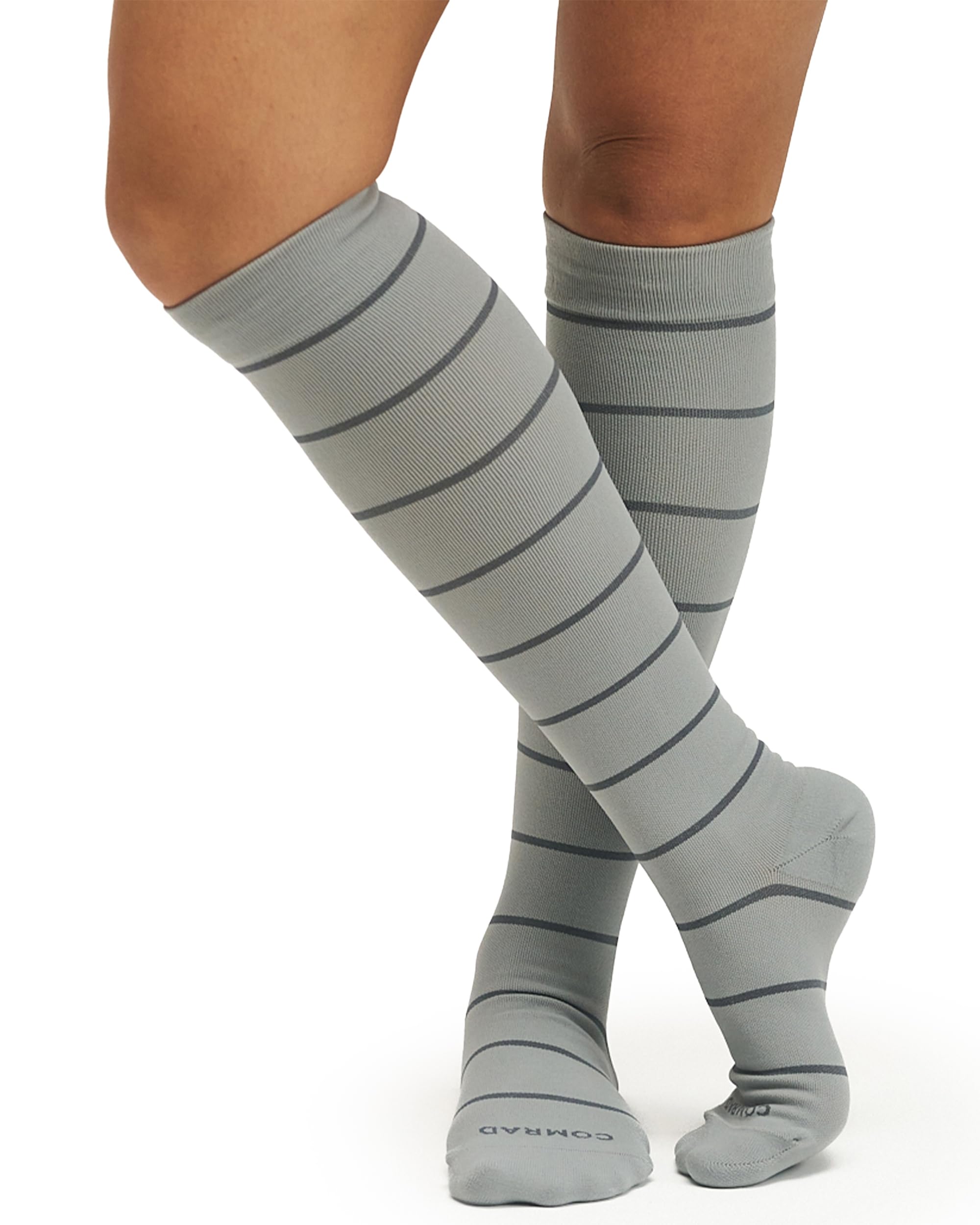 Comrad Nylon Knee High Compression Socks (15-20mmHg) - Soft, Breathable Graduated Support Socks for Men & Women - Perfect for Running, Travel & Circulation Support