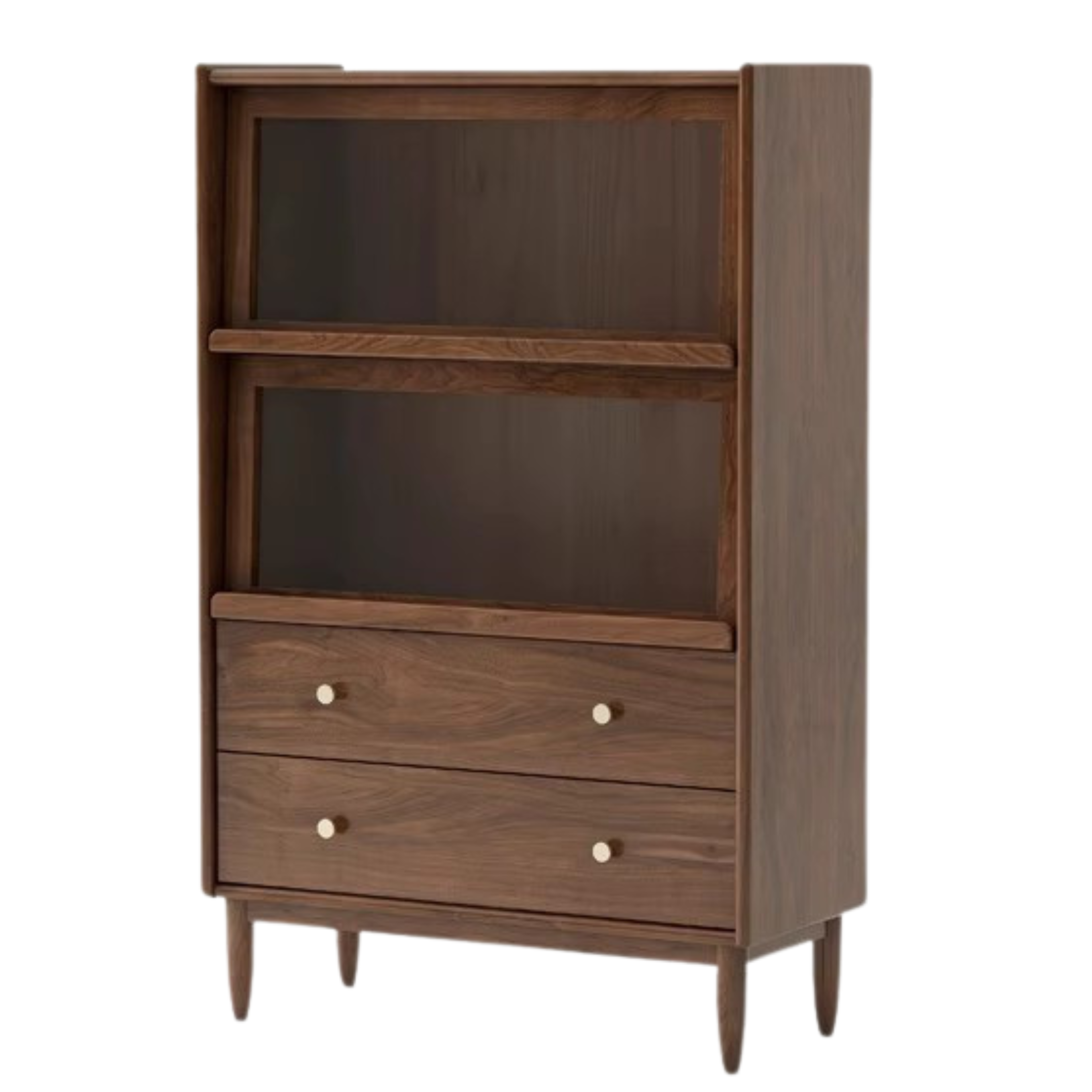 Solid Oak and Ash Wood Flip Door Side Cabinet with LED Lighting - Perfect for Living Room, Bedroom, or Office Storage and Display