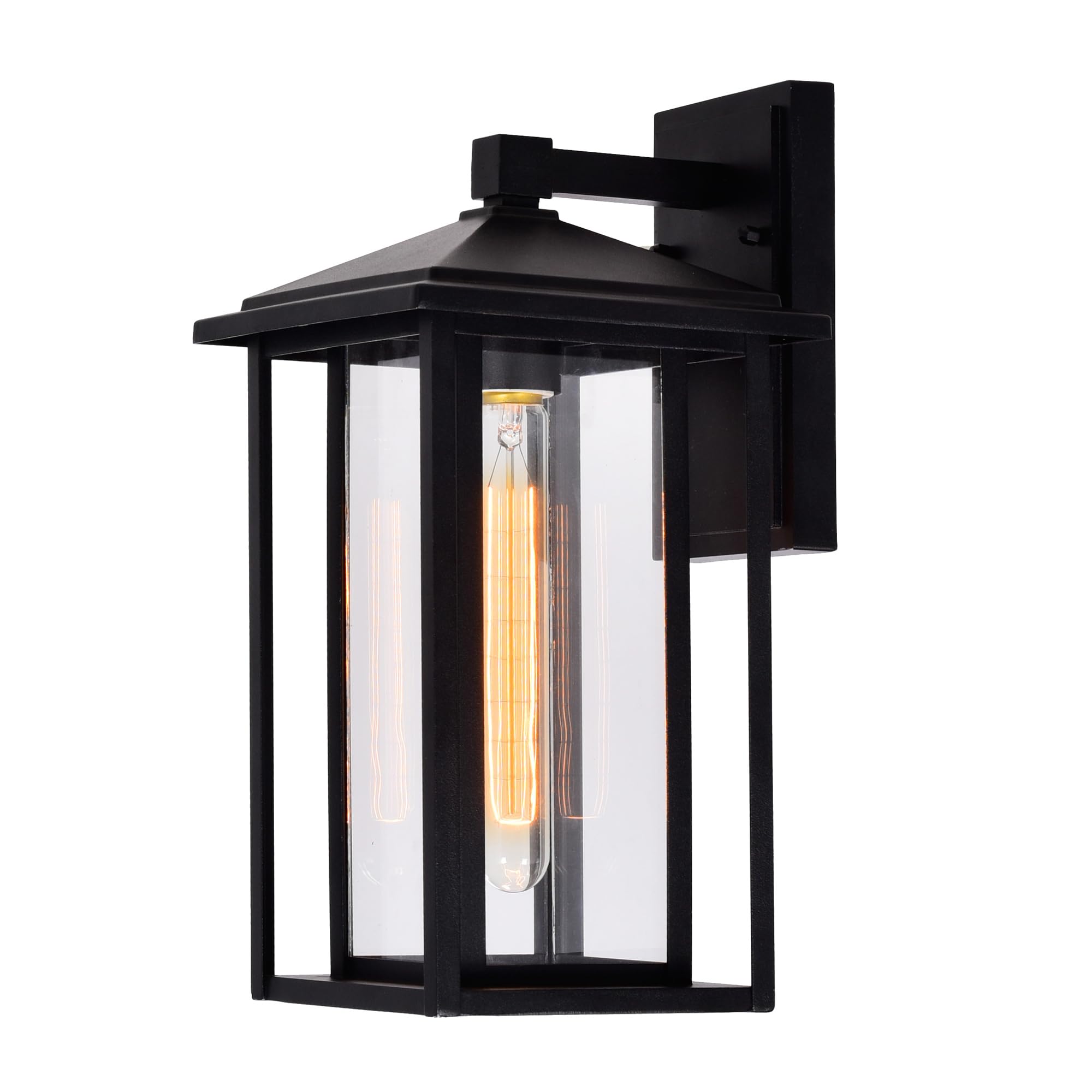 CWI Lighting Crawford 1-Light Black Outdoor Wall Light - Durable Exterior Sconce for Porch, Patio, and Garden Lighting