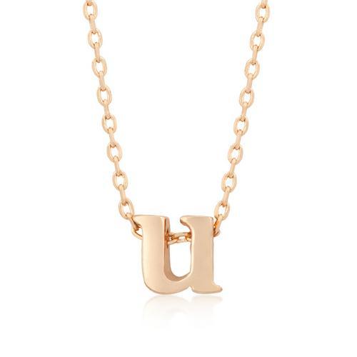 Rose Gold Initial U Pendant Necklace for Women - Personalized Jewelry Gift for Her - Perfect for Birthdays, Anniversaries & Special Occasions