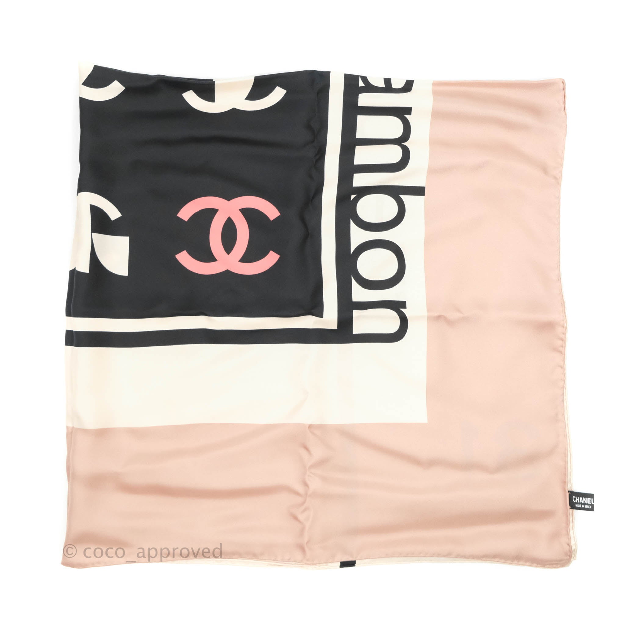 Chanel CC Silk Square Scarf in Cream - Luxury Fashion Accessory for Women, Perfect for Gifts, Parties & Everyday Elegance