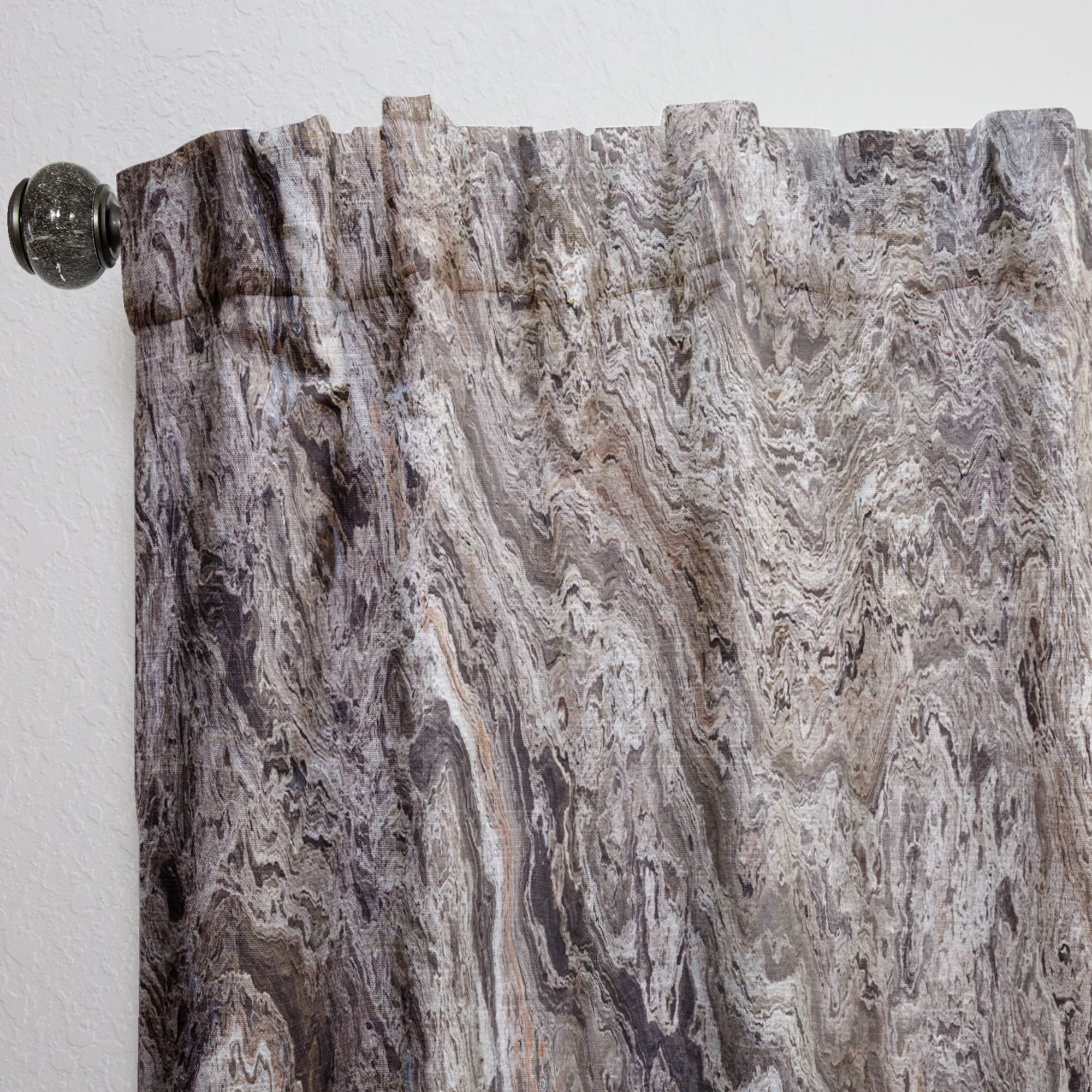 DesignQ Onyx Travertine Tile Thermal Insulated Curtains - Single Panel 52x84 Inch - Blackout Drapes for Bedroom & Living Room - Perfect for Energy Saving & Light Control