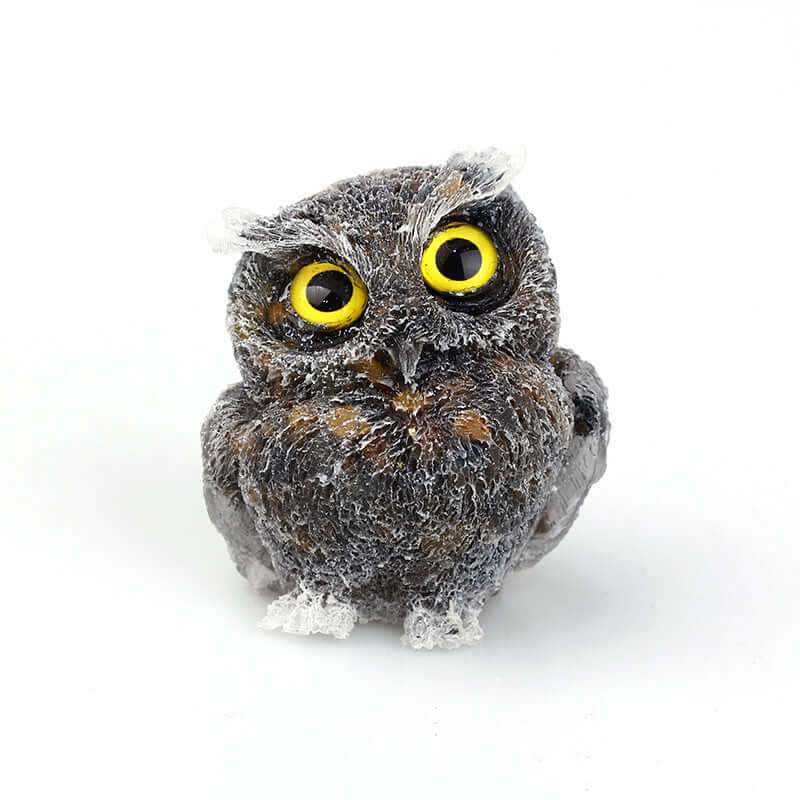 Crystal Stone Owl Ornaments - Handcrafted Table Top Decor for Home & Office | Feng Shui Gift, Zen Meditation Decor, Bookshelf Display | A6565