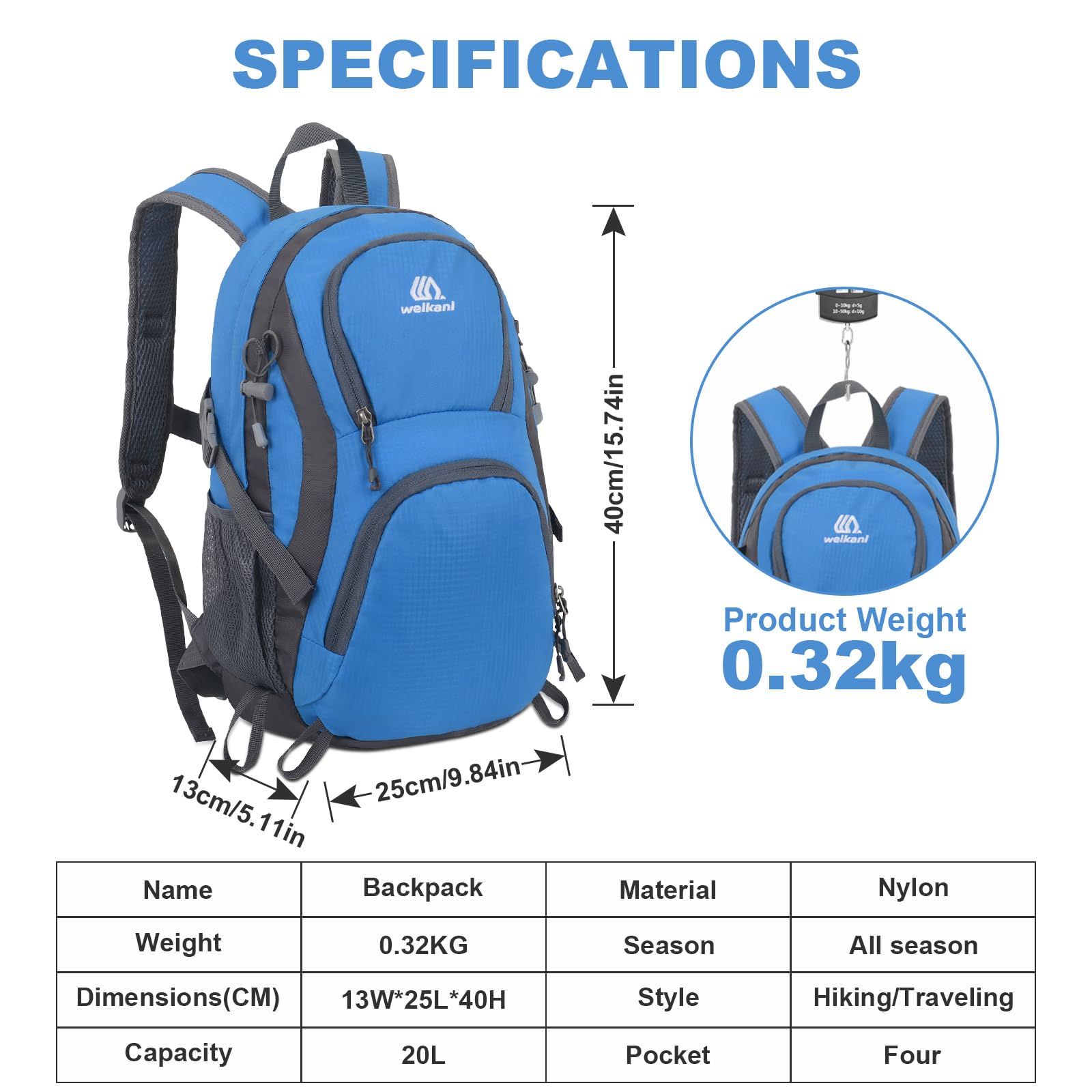 Jianyana 20L Lightweight Waterproof Hiking Backpack - Foldable Travel Daypack for Camping, Cycling & Outdoor Sports - Durable Rucksack for Women & Men (Perfect for Day Trips, Commuting & Adventure Travel)