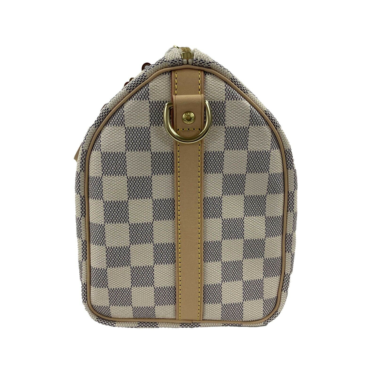 Authentic Louis Vuitton Damier Azur Speedy 25 Bandouliere Crossbody Bag with Adjustable Strap - Luxury Shoulder & Top Handle Purse for Women, Perfect for Travel, Work & Everyday Use