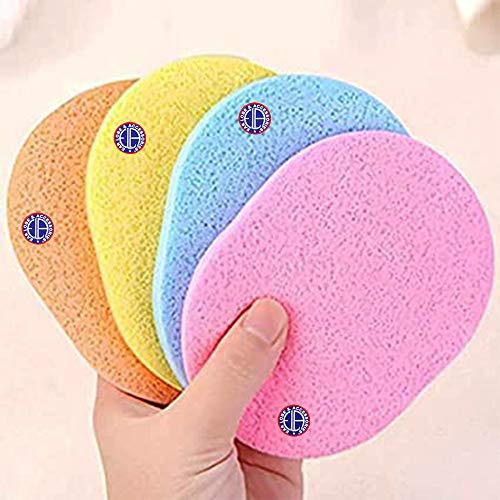 Professional Ear Lobe & Face Pack Cleaning Sponge Set (2pcs) - Random Colors - Perfect for Salon, Spa & Home Skincare Routines