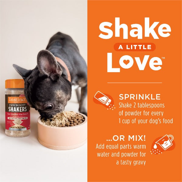 Instinct Raw Boost Shakers Beef Recipe Dog Food Topper - High Protein Grain-Free Kibble Mixer for Dogs - Perfect for Picky Eaters & Mealtime Enhancement