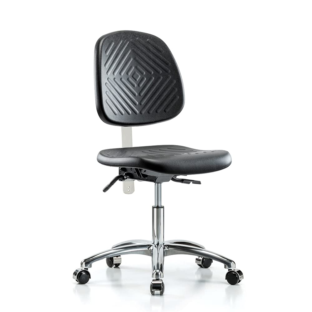 Ergonomic Industrial Chair with Large Back Support - Adjustable Workbench Height for Clean Rooms & Laboratories | Ideal for Lab Technicians, Manufacturing & Precision Workstations