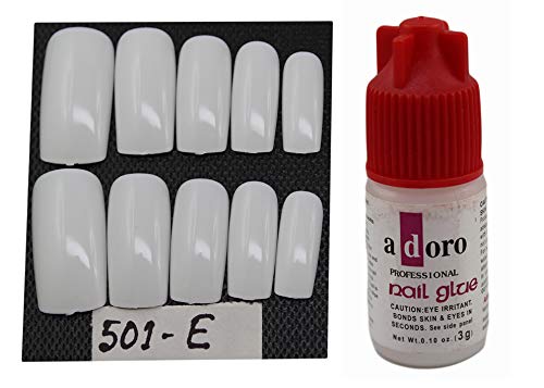 Reusable False French Nails with Glue - 10 Piece Set for Ear Lobe & Nail Accessories | Perfect for Parties, Weddings & Special Occasions
