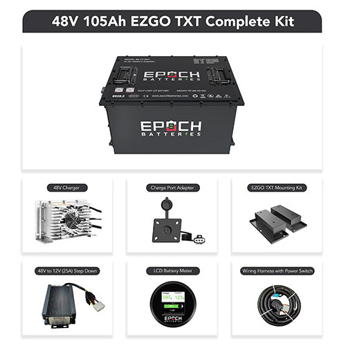 48V 105Ah LiFePO4 Lithium Golf Cart Battery Kit by Epoch - Long-Lasting Power for Golf Carts, Electric Vehicles & Off-Grid Applications
