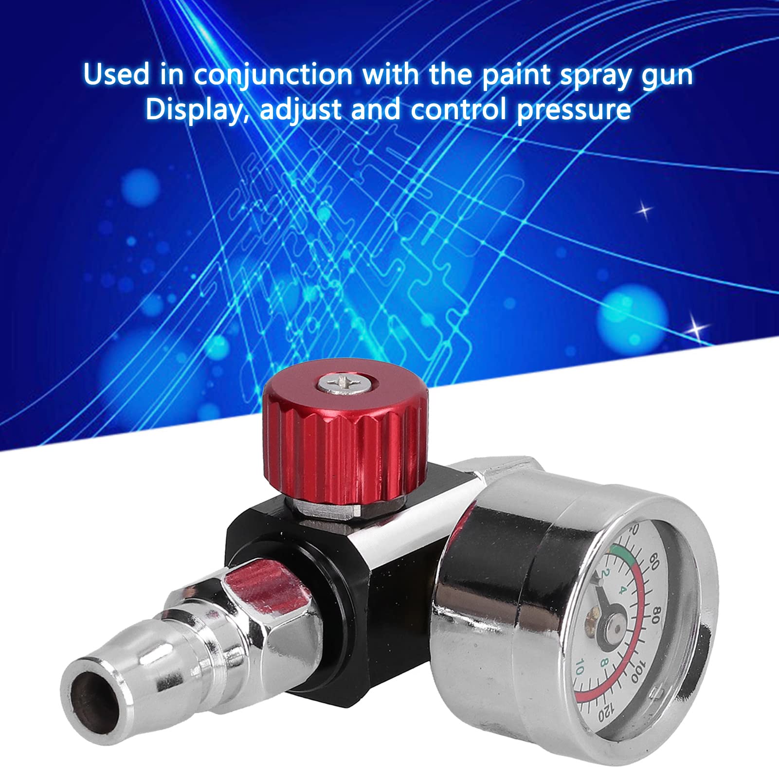 Air Throttle Regulator Valve with Pressure Gauge for Spray Guns - Professional Paint Sprayer & Air Tool Accessory for Automotive, Woodworking & DIY Projects