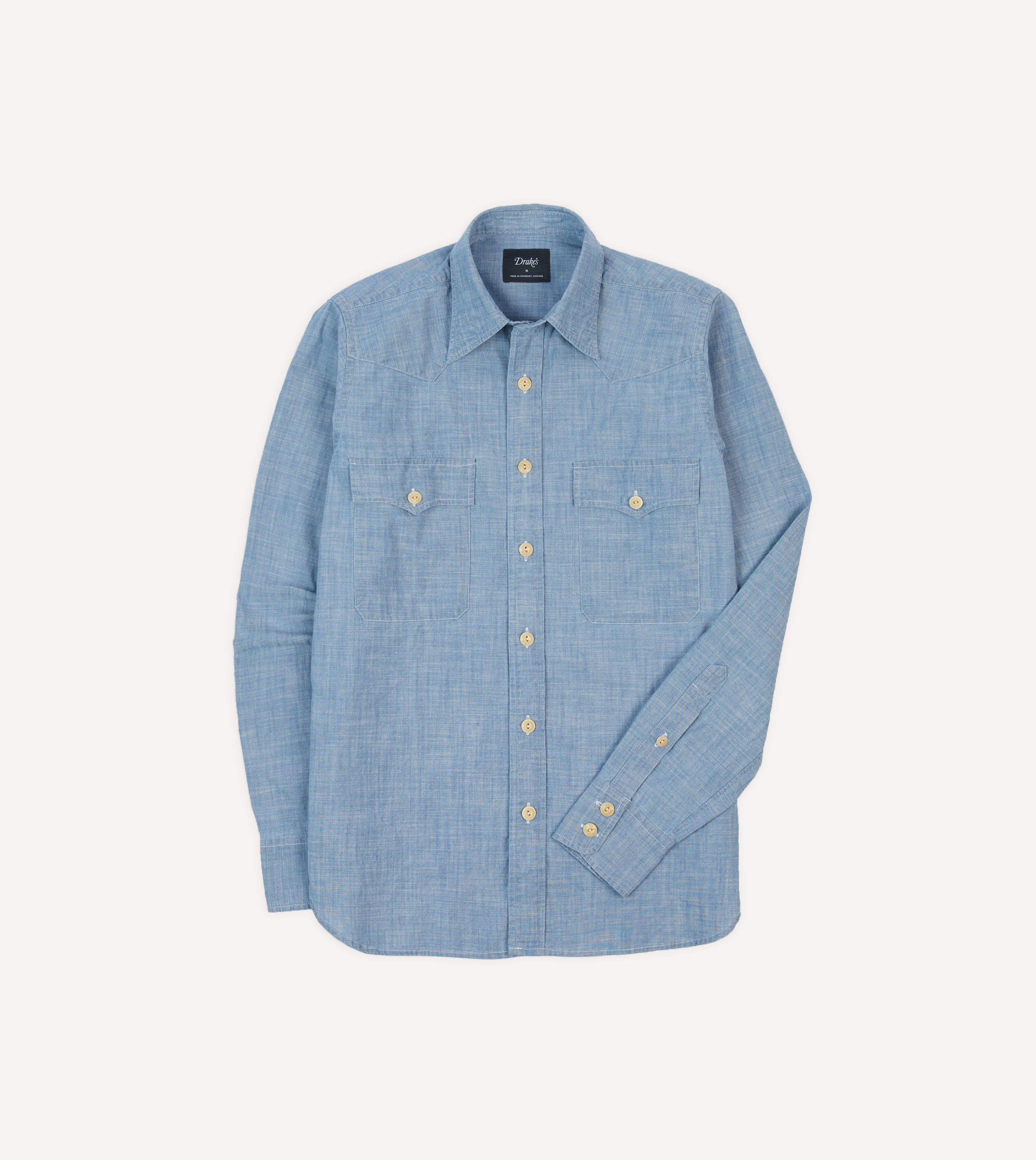 Stylish Chambray Two Pocket Western Shirt for Men & Women | Vintage Denim Look Cowboy Shirt | Perfect for Rodeo, Country Music Festivals & Casual Wear