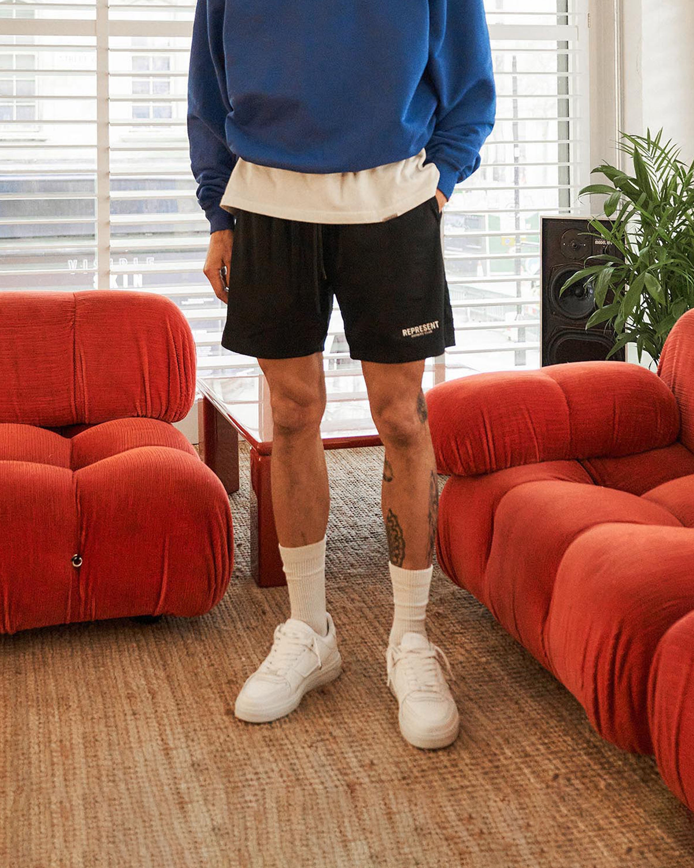 Represent Owners Club Mesh Shorts - Black | Breathable & Comfortable Gym Shorts for Men | Perfect for Workouts, Running & Casual Wear