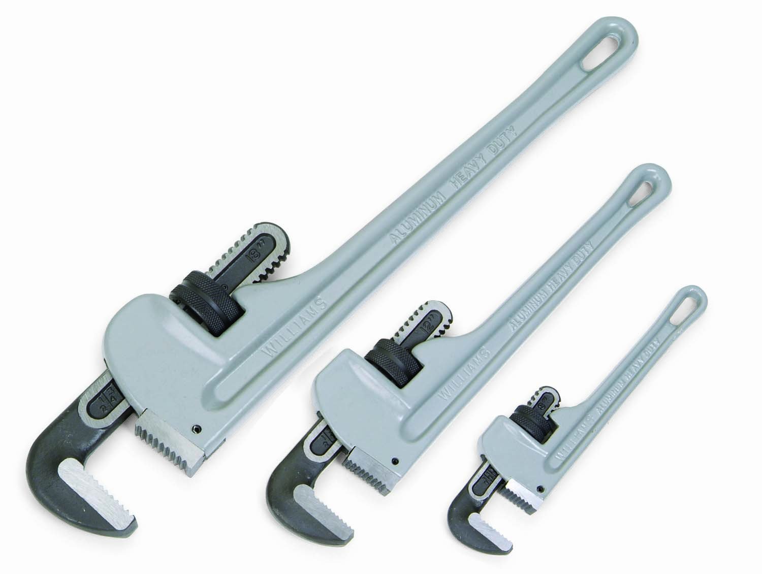 Williams 13542 3-Piece Aluminum Pipe Wrench Set - Heavy Duty Plumbing Tools for Home Repair, Industrial Maintenance & DIY Projects