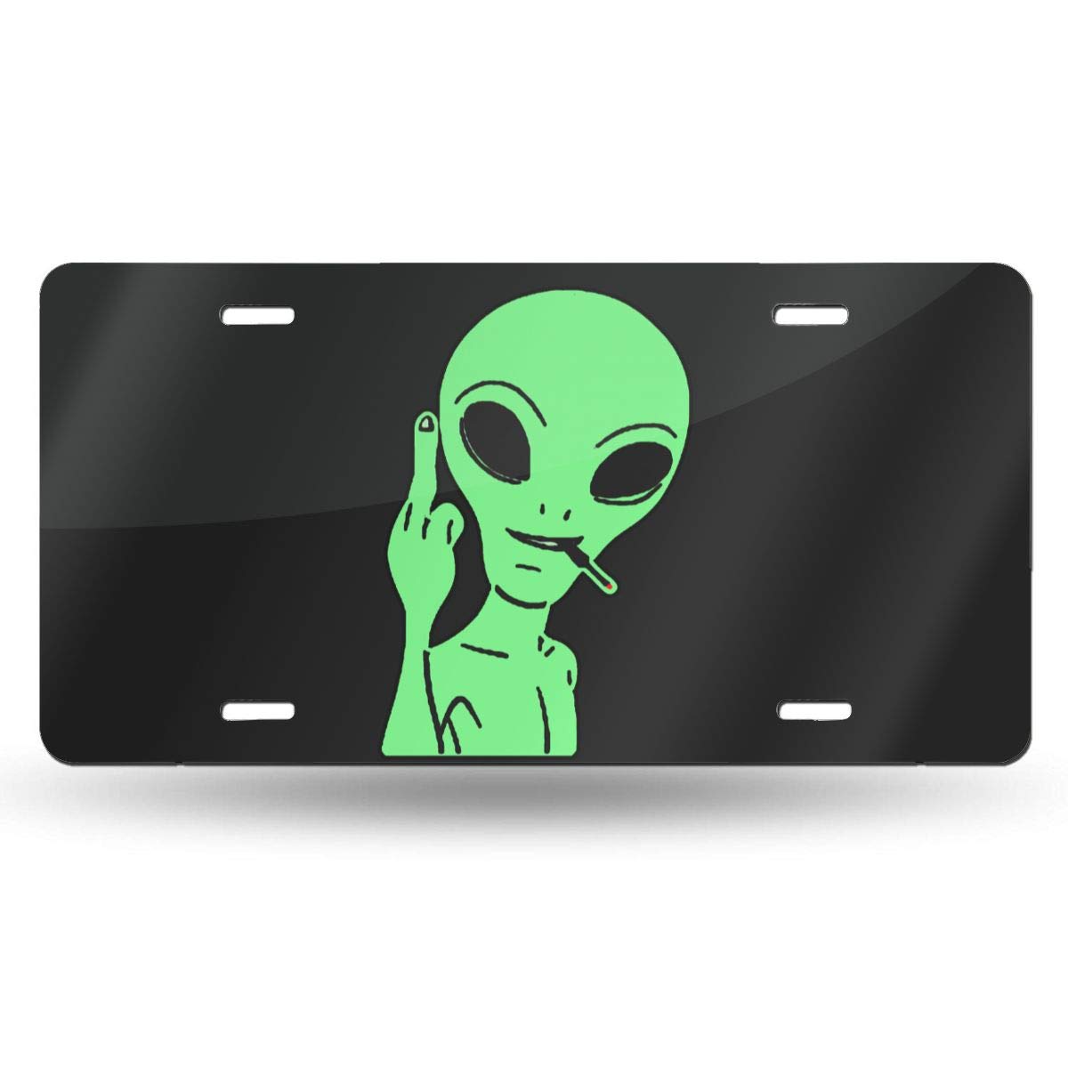 ZeTian H Alien-Themed Car License Plate Cover - 6x12 Inches Decorative Front Auto Tag for Cars, Trucks & SUVs - Unique Vehicle Accessory for Sci-Fi Fans & Car Enthusiasts