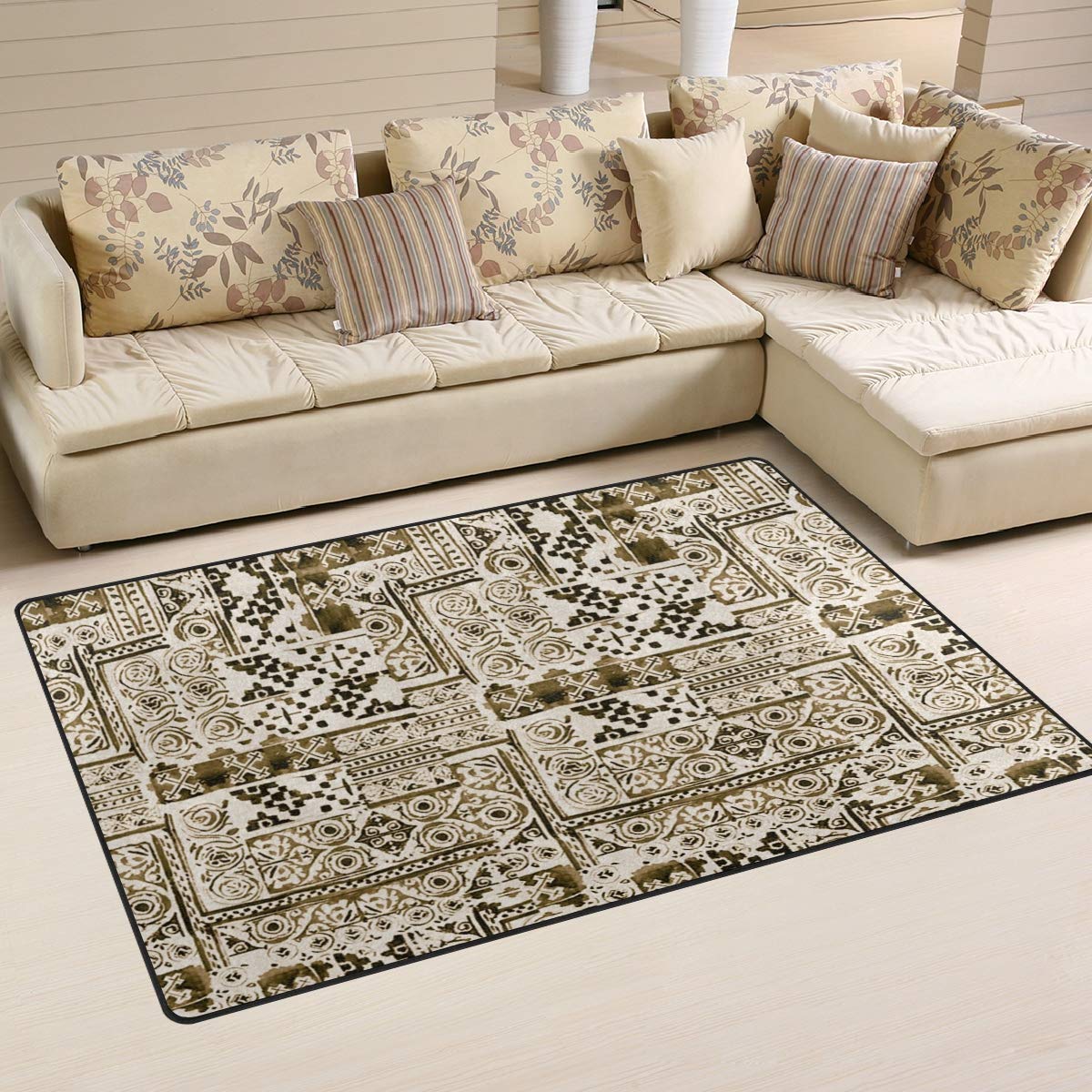Tarity Classic Modern Pattern Non-Slip Area Rug 31