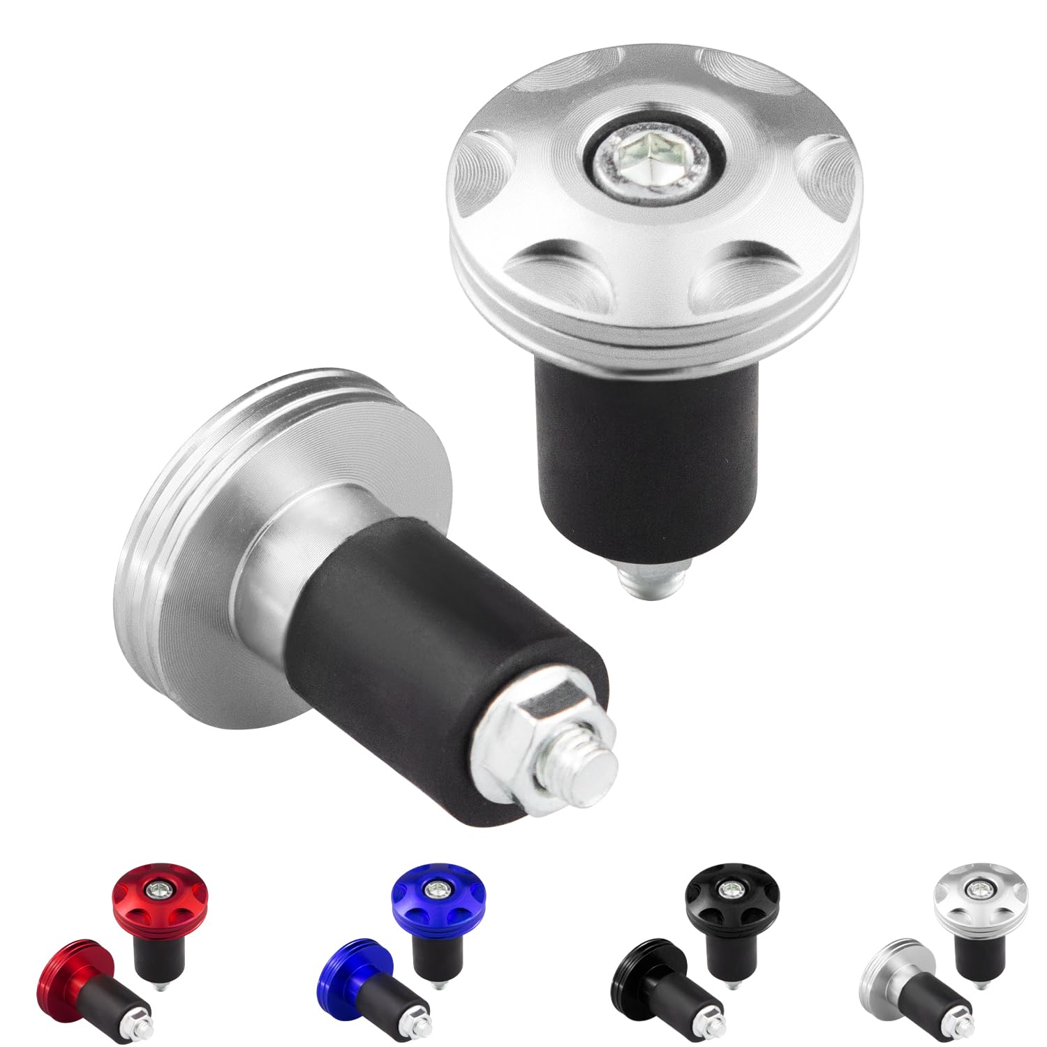 22mm Universal Motorcycle Handlebar Hand Grip End Cap - Colorful Slider Cap Plug Aftermarket Parts (2Pcs) for Custom Bike Accessories - Perfect for Harley, Honda, Yamaha & More - Enhance Style & Protection on Road Trips