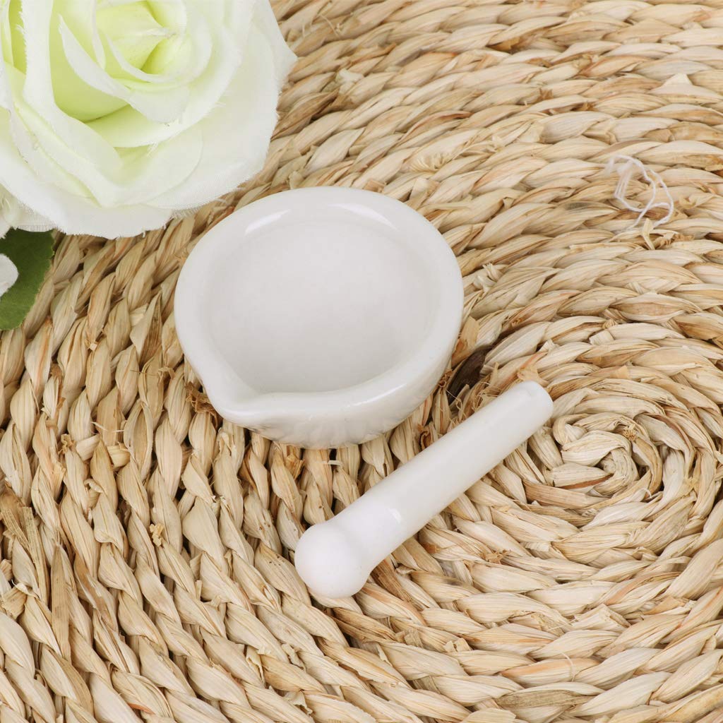 Premium Porcelain Mortar and Pestle Set - Spice & Herb Grinder, Mixing Bowl, and Crusher for Fresh Seasonings - Perfect for Cooking, Baking, and Herbal Medicine Preparation