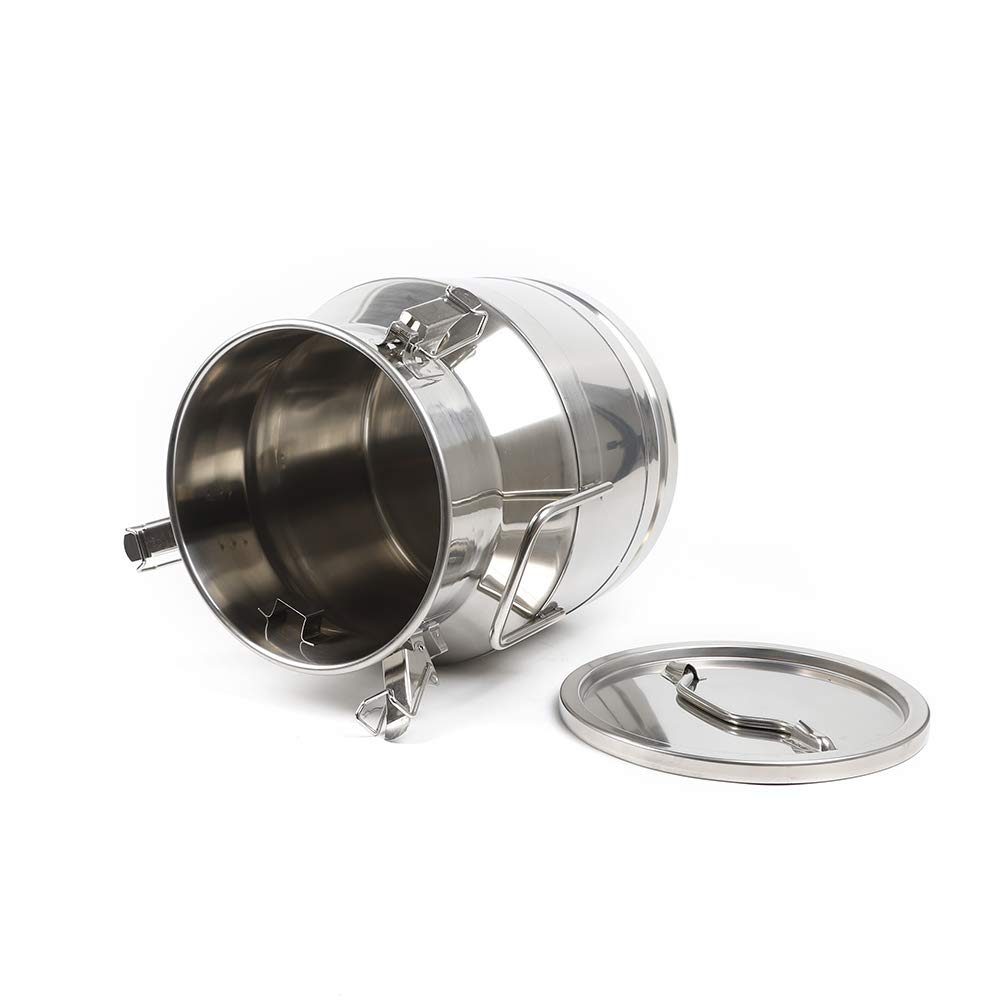 20L Stainless Steel Milk Can & Wine Pail with Airtight Silicone Lid - Heavy Duty Food Grade Container for Milk, Wine, Brewing, and Storage - Perfect for Dairy Farms, Vineyards, Home Brewing, and Commercial Use