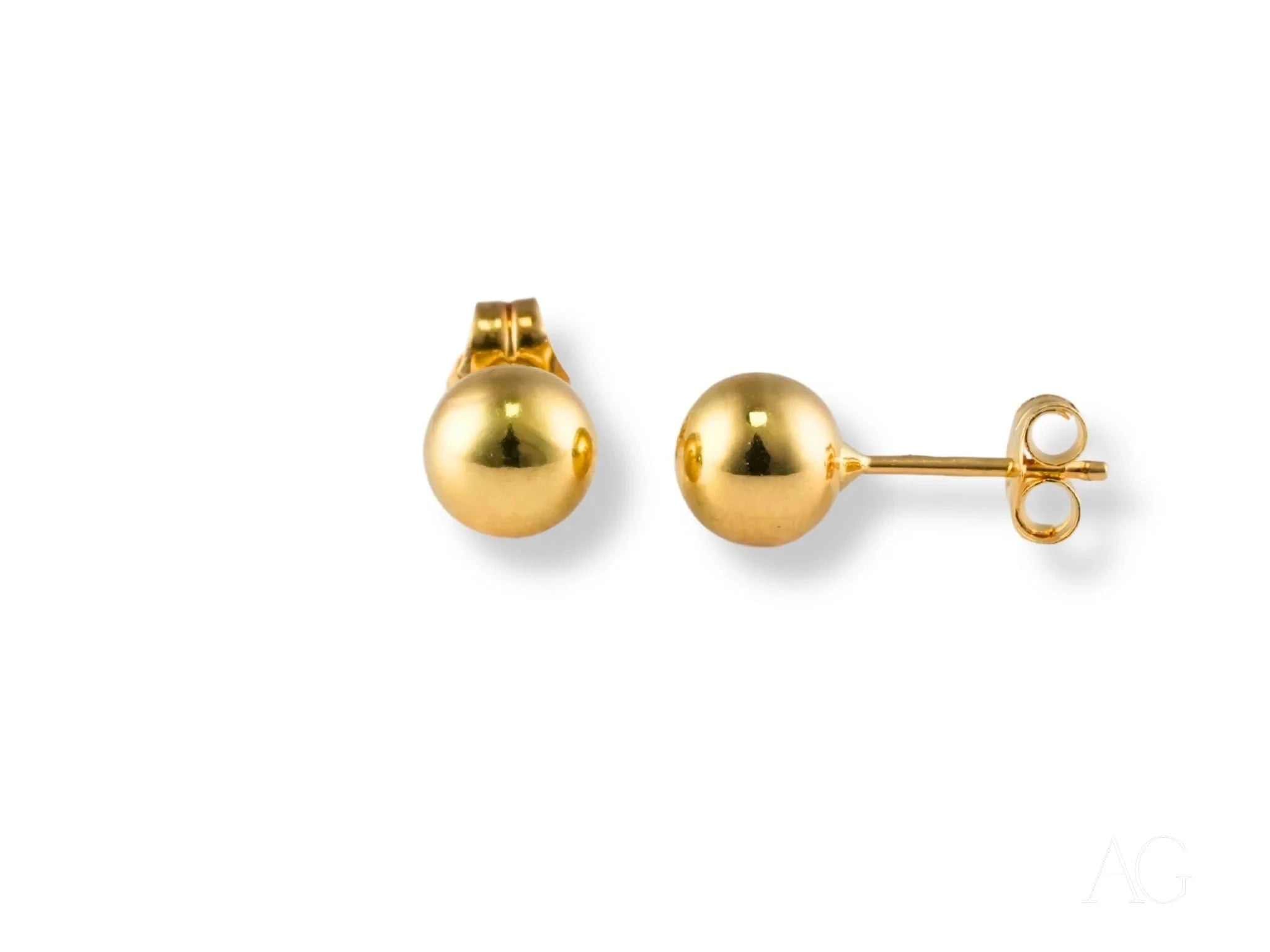 18K Gold Ball Stud Earrings - Classic Elegance Jewelry for Women, Perfect for Weddings, Parties & Everyday Wear