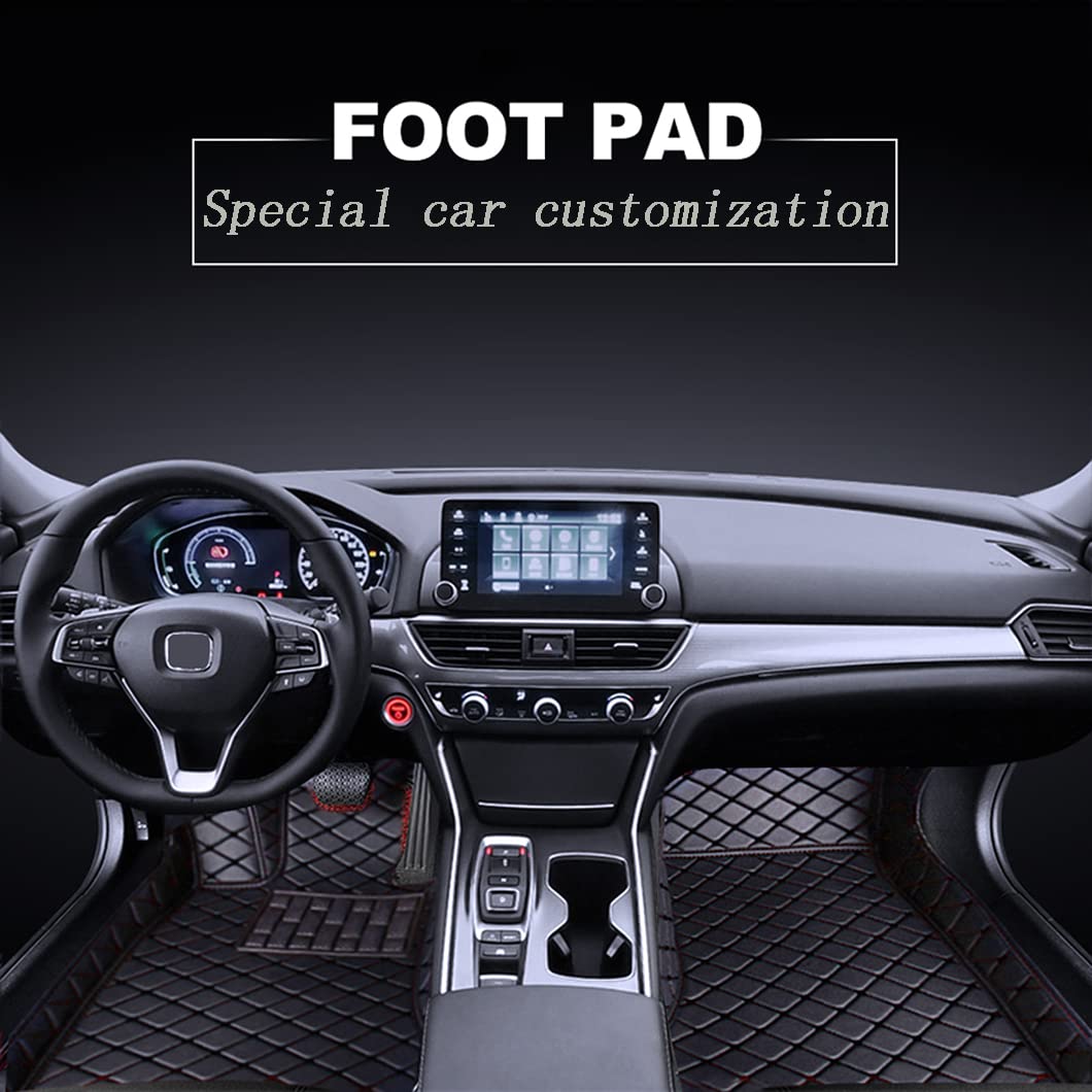 Premium Leather Car Floor Mats for Volvo V60 2011-2017 - Waterproof All-Weather Protection Floor Liners - Complete Set (4-Piece) in Black - Perfect for Daily Commuting, Road Trips & Winter Protection