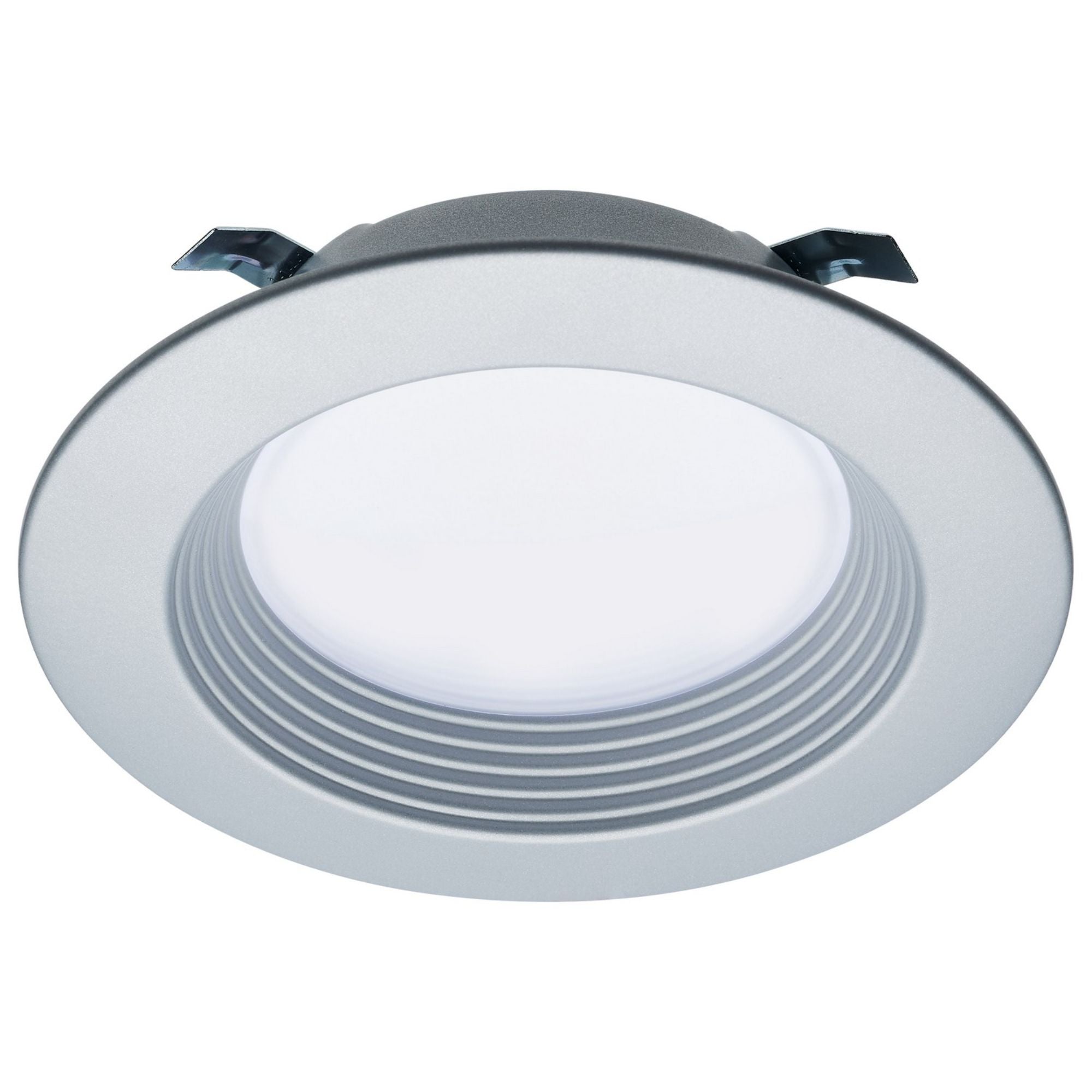 4 Pack Retrofit LED Recessed Can Lights - 7W, 600 Lumens, 5 Color Temperatures (2700K-5000K), Nickel Baffle Trim - Energy Efficient Downlights for Kitchen, Living Room & Bedroom Ceiling Lighting
