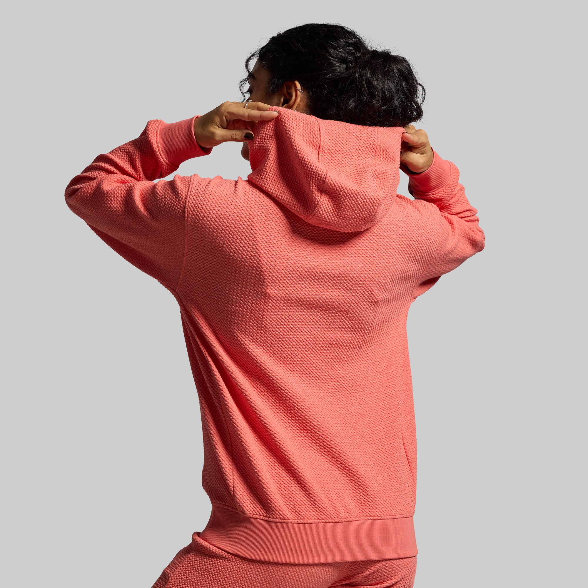 Women's Cloud Jogger Set - Soft Lounge Pants & Hoodie (Hot Peach) | Comfortable Athleisure Outfit for Yoga, Running & Casual Wear